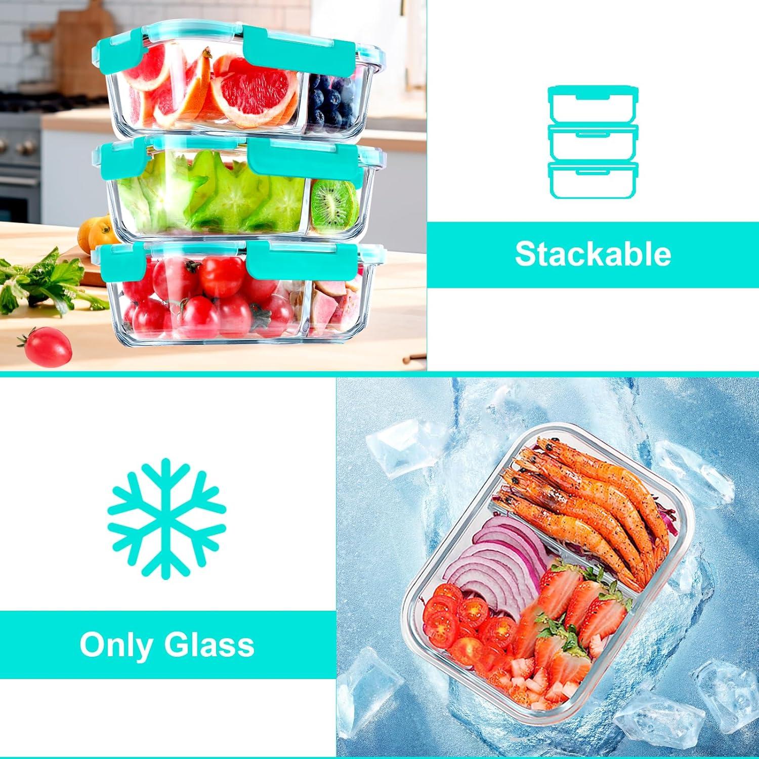 Contenedores de Vidrio VERONES 5 Piezas 1020ml Herméticos