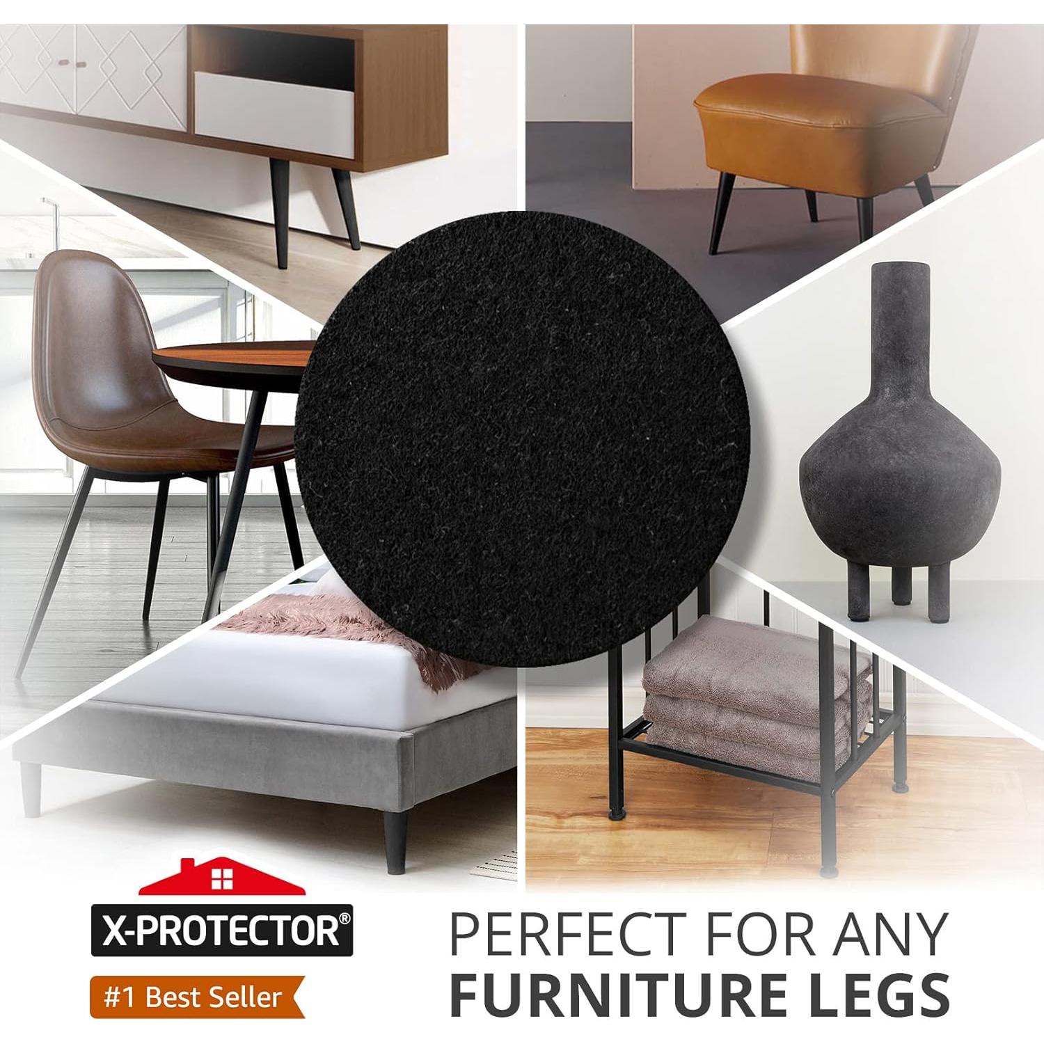 Almohadillas de Fieltro X-PROTECTOR 8 PCS 15.24x11.11 cm Negras