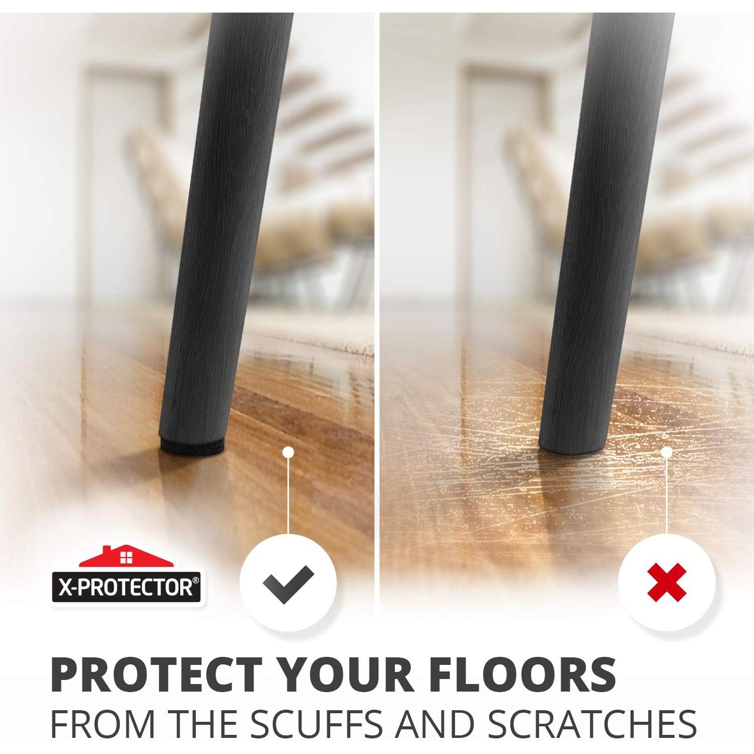 Almohadillas de Fieltro X-PROTECTOR 8 PCS 15.24x11.11 cm Negras