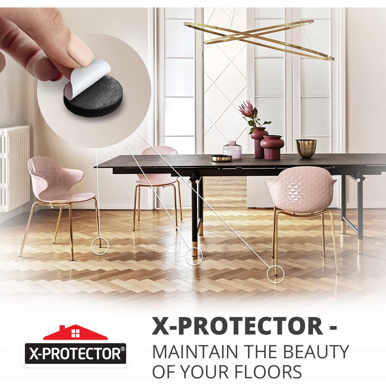 Almohadillas de Fieltro X-PROTECTOR 8 PCS 15.24x11.11 cm Negras