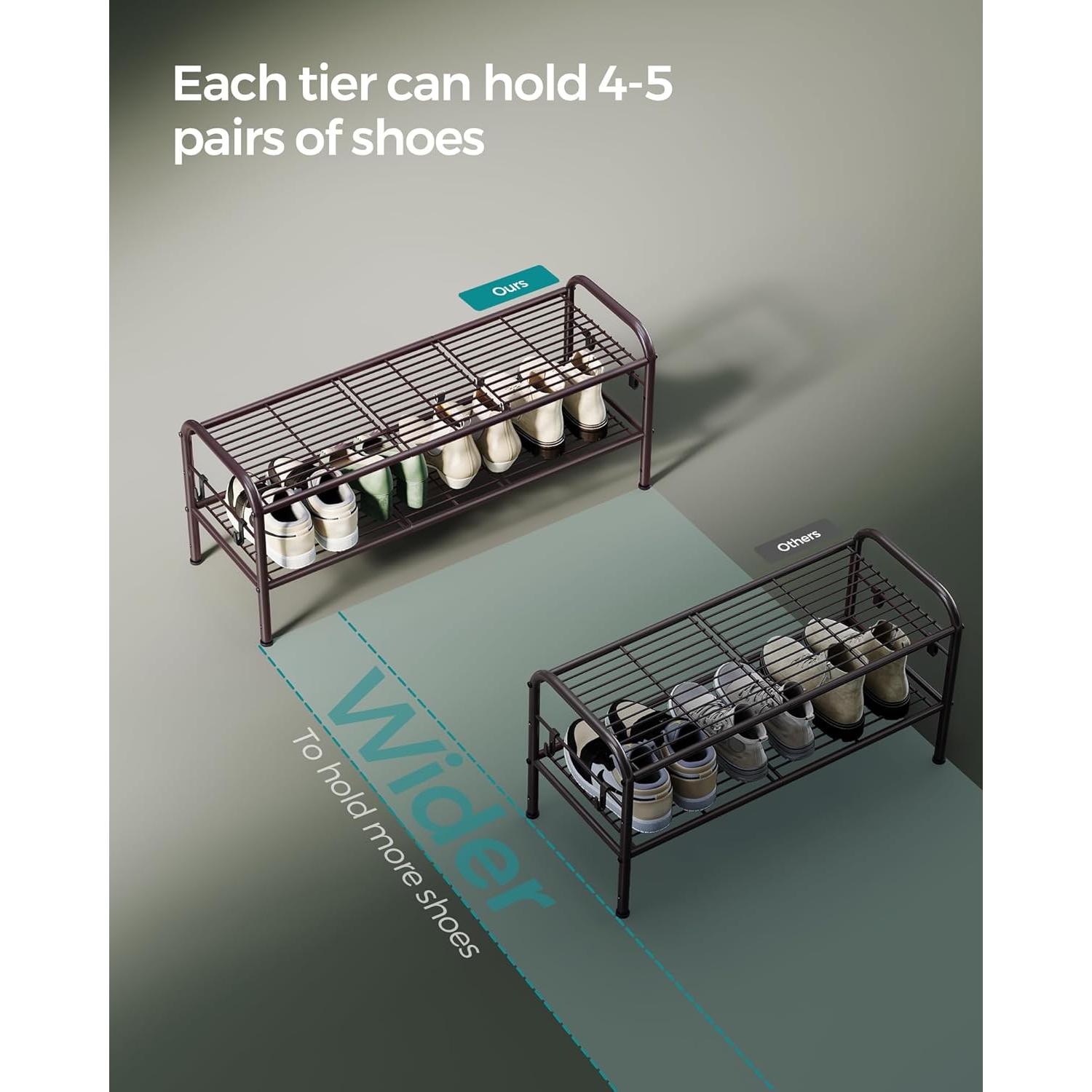 Estante de Zapatos Ajustable SONGMICS 2 Niveles Marrón 10 Pares