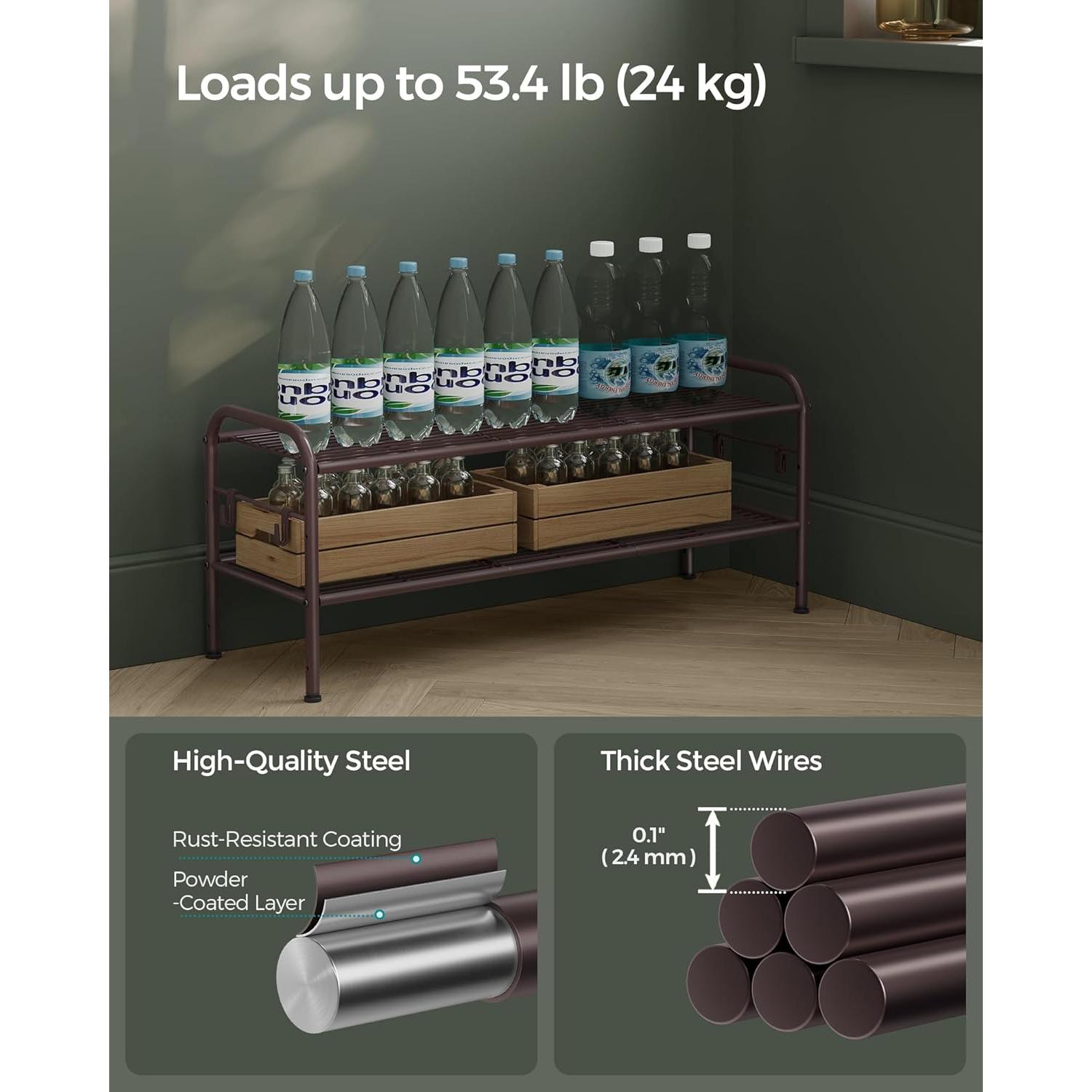 Estante de Zapatos Ajustable SONGMICS 2 Niveles Marrón 10 Pares