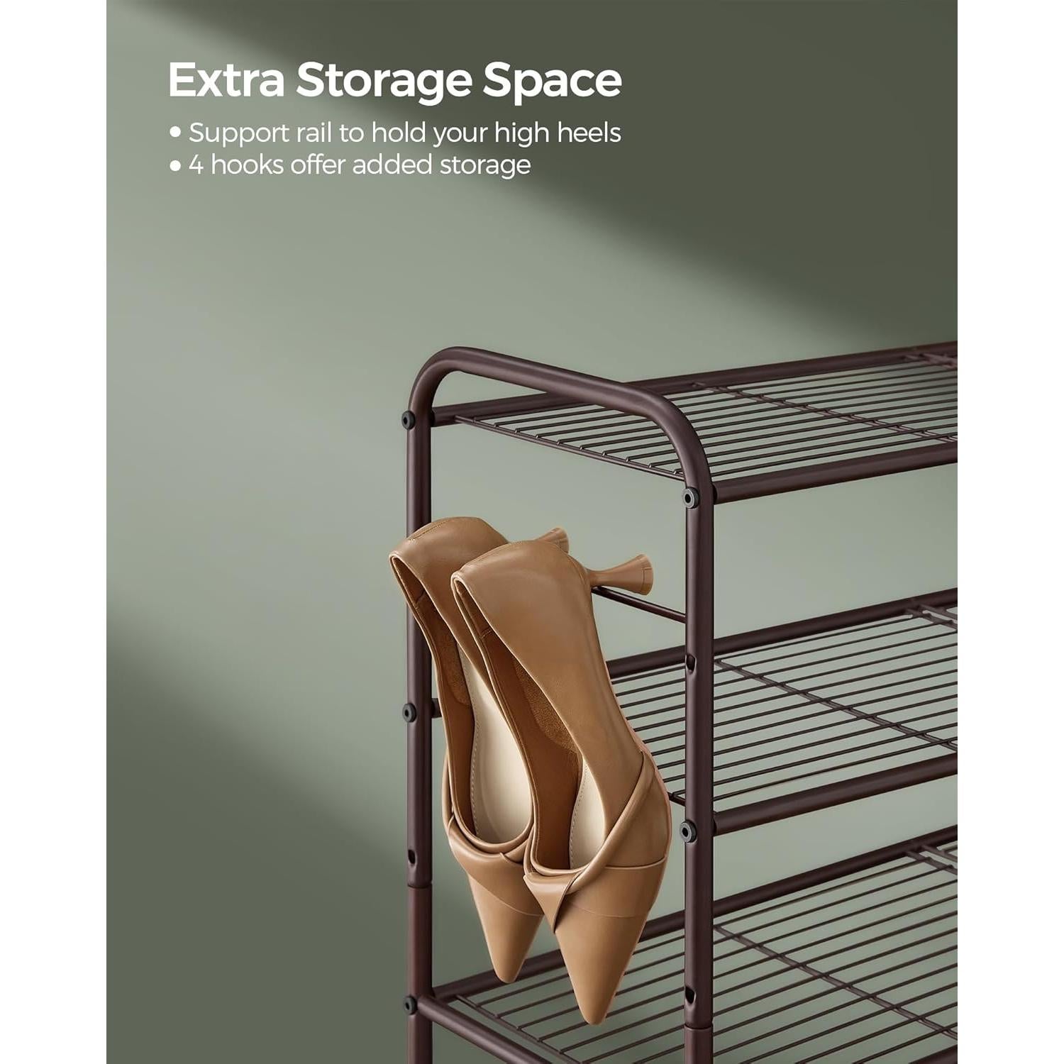 Estante de Zapatos Ajustable SONGMICS 2 Niveles Marrón 10 Pares