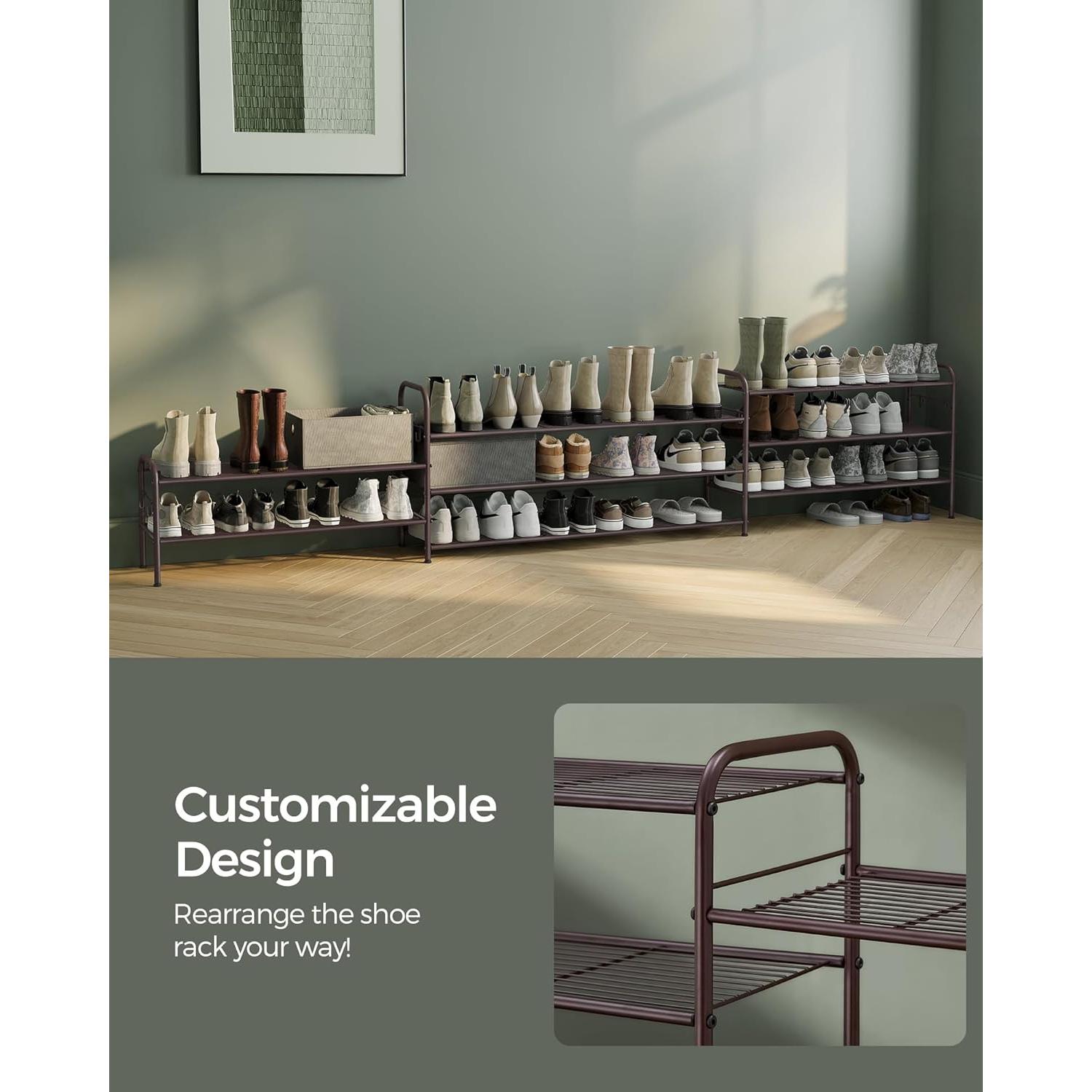 Estante de Zapatos Ajustable SONGMICS 2 Niveles Marrón 10 Pares