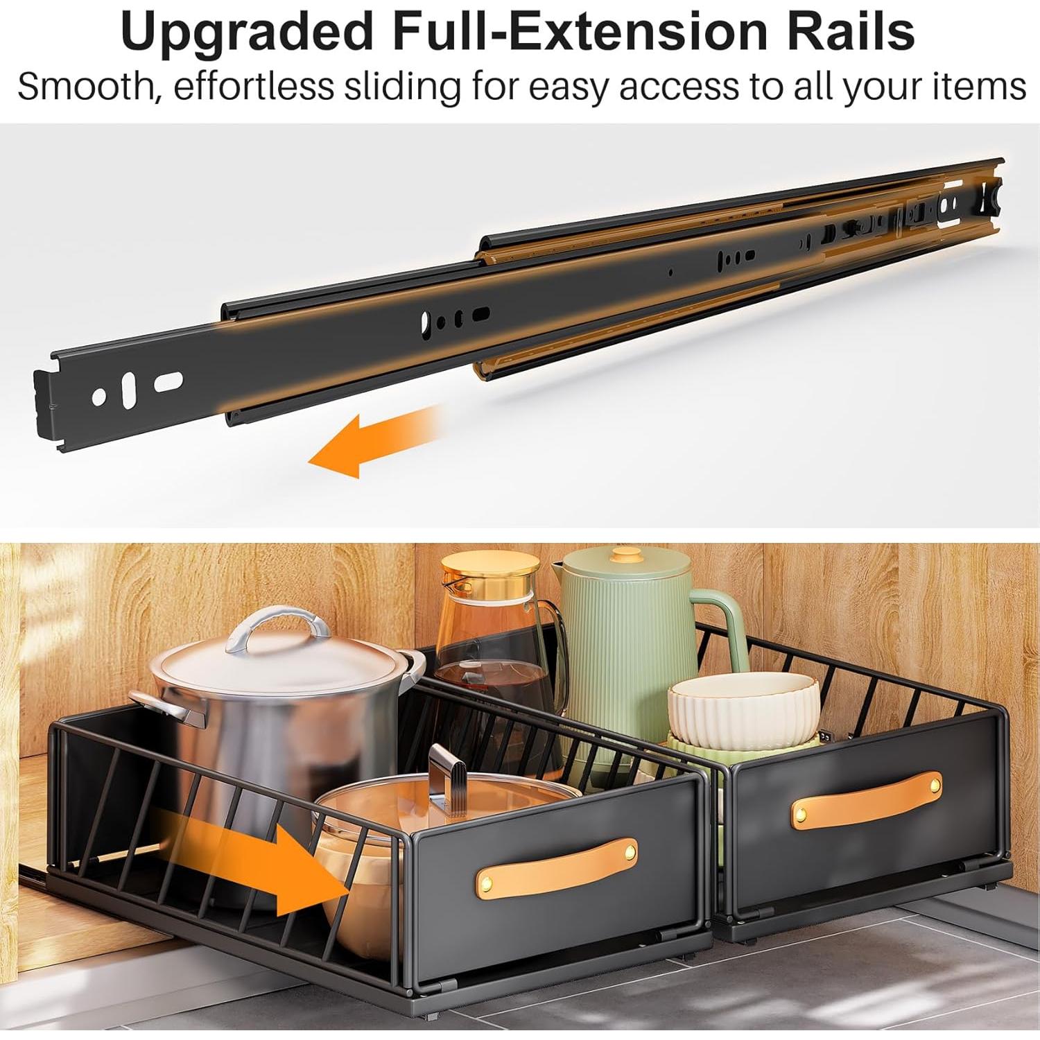 Organizador Extraíble Kitstorack para Gabinete 24.9x39.9cm Negro