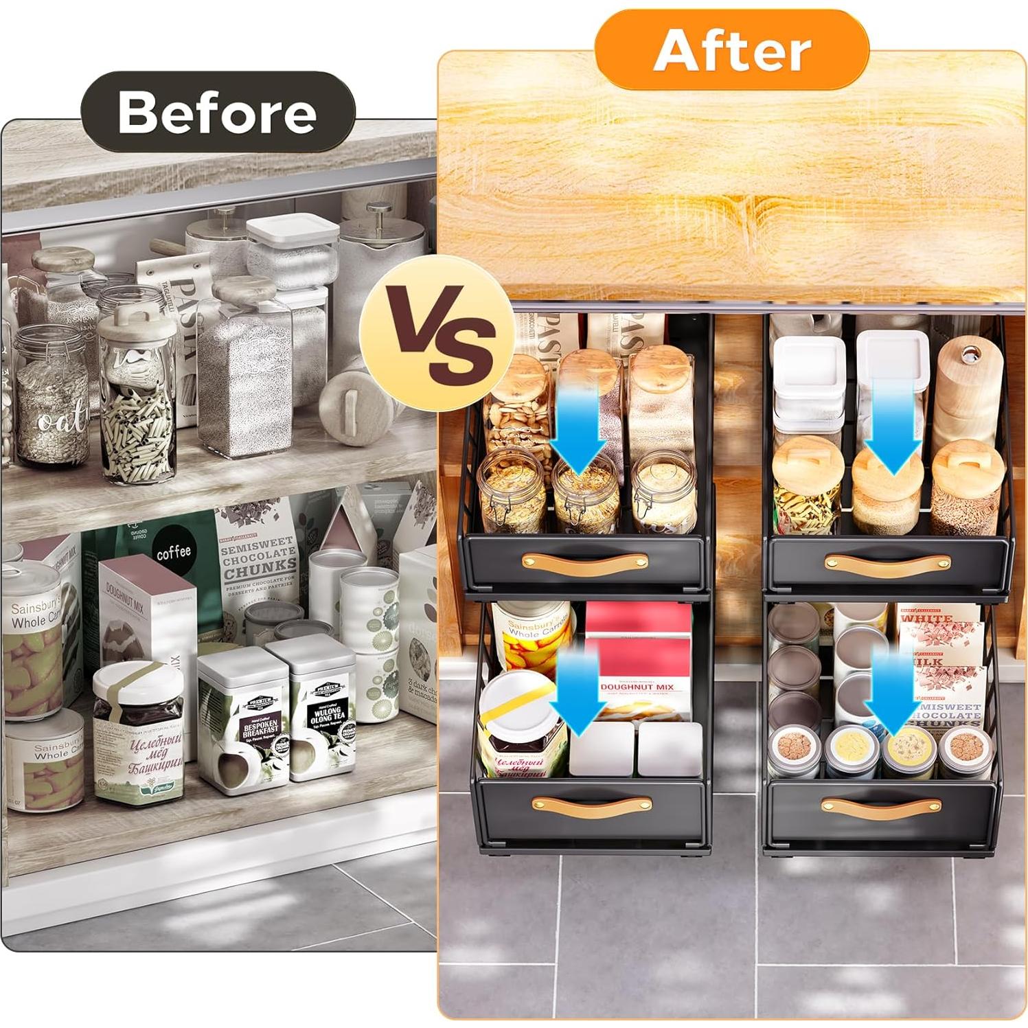 Organizador Extraíble Kitstorack para Gabinete 24.9x39.9cm Negro