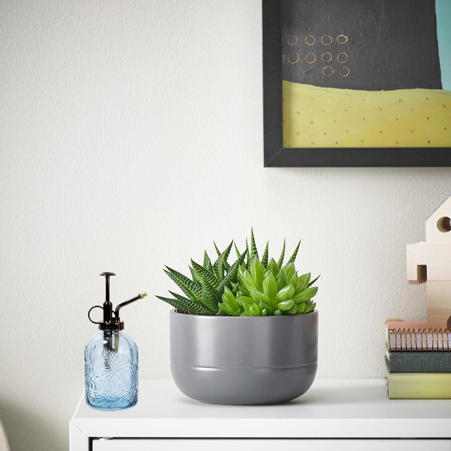 Botella de Spray para Plantas SDlumeiy de Vidrio 348.7 ml Azul