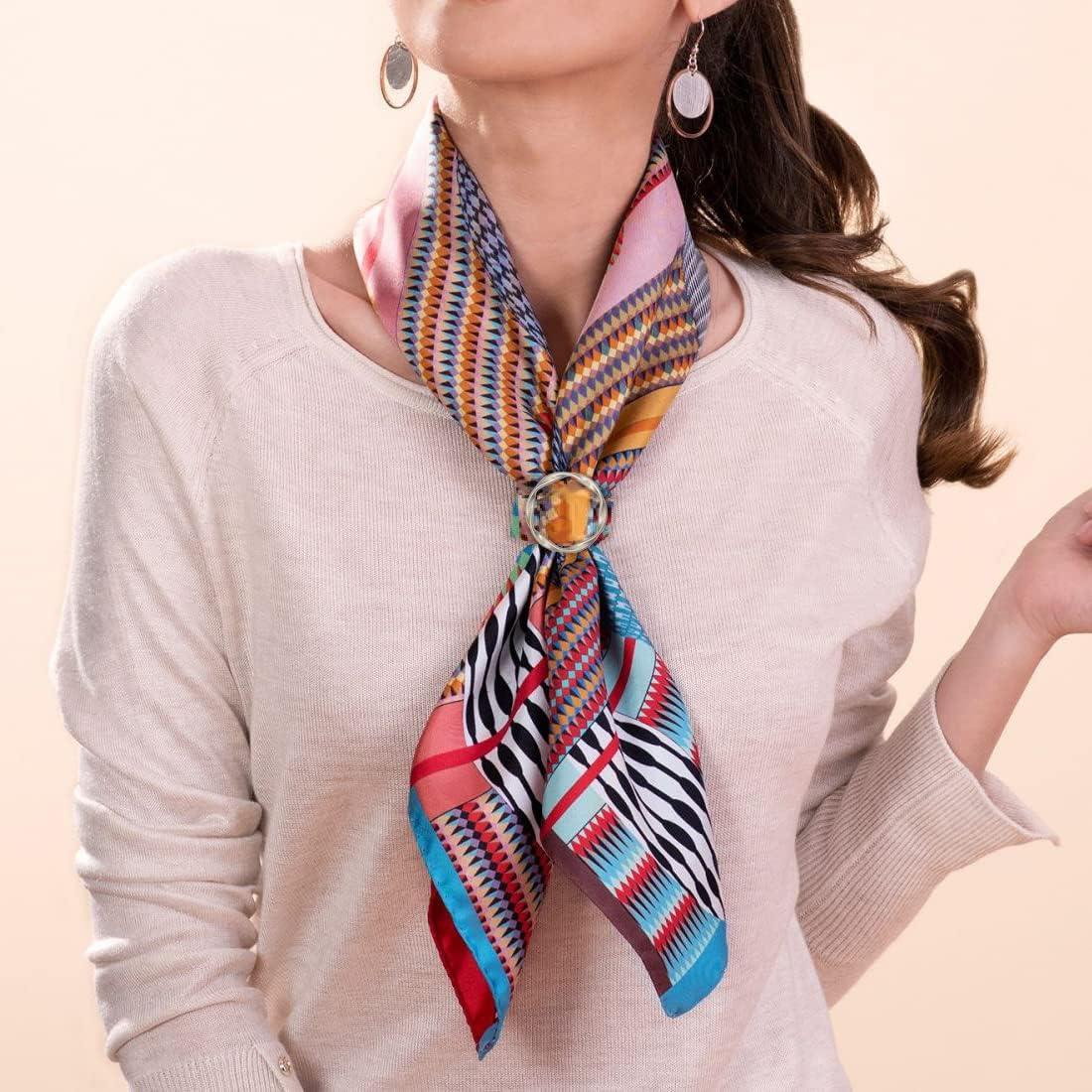 18 Clips Redondos de Metal para Bufandas y Camisas - 6 Colores