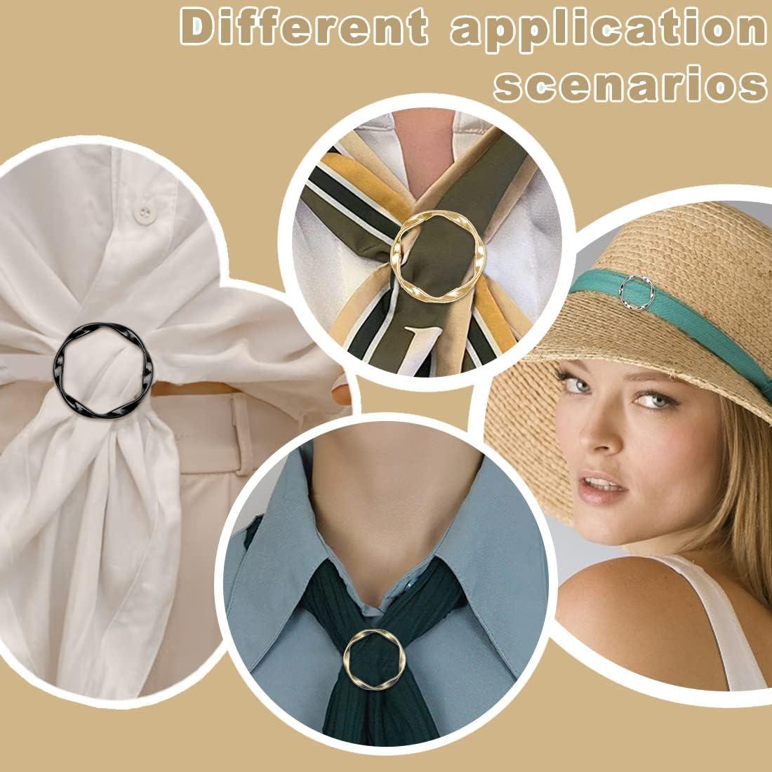 18 Clips Redondos de Metal para Bufandas y Camisas - 6 Colores