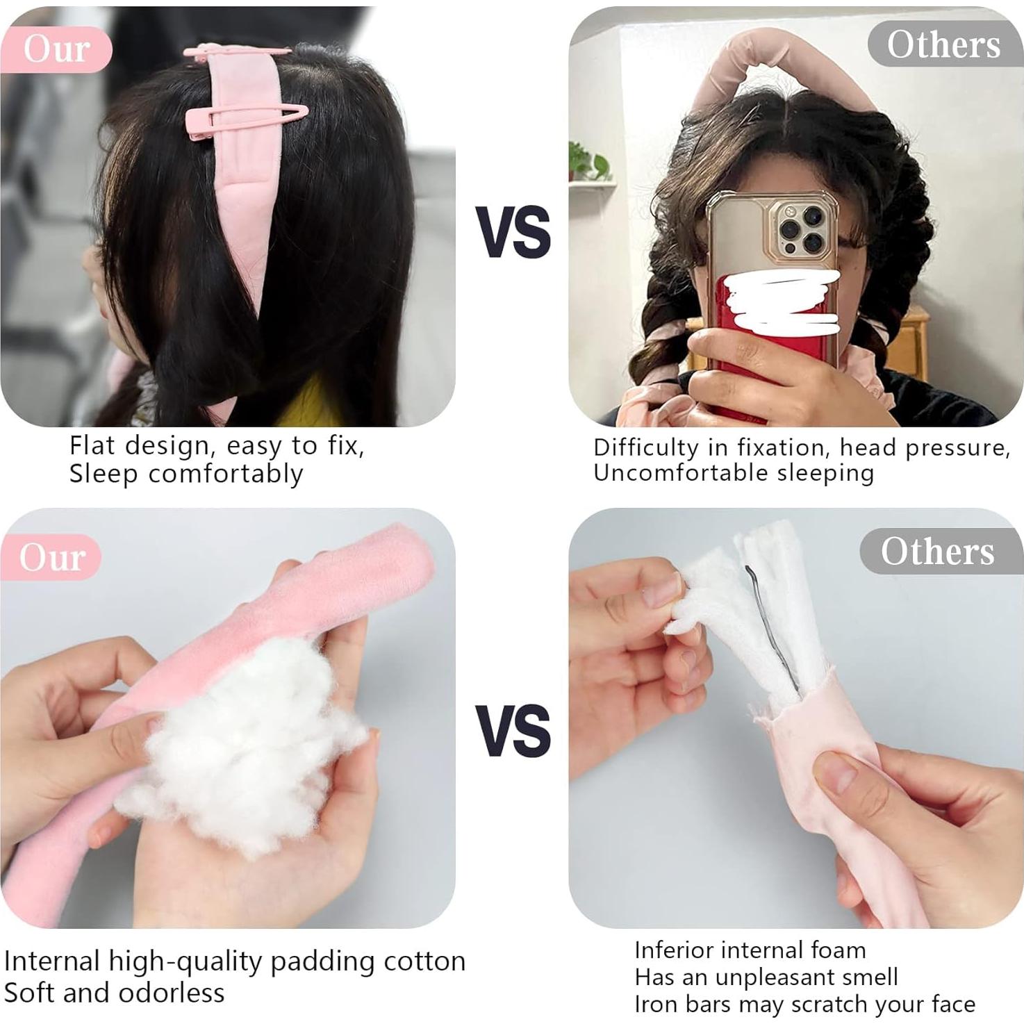 Rizador de Cabello Sin Calor HRYYDS - Diadema Terciopelo Negro