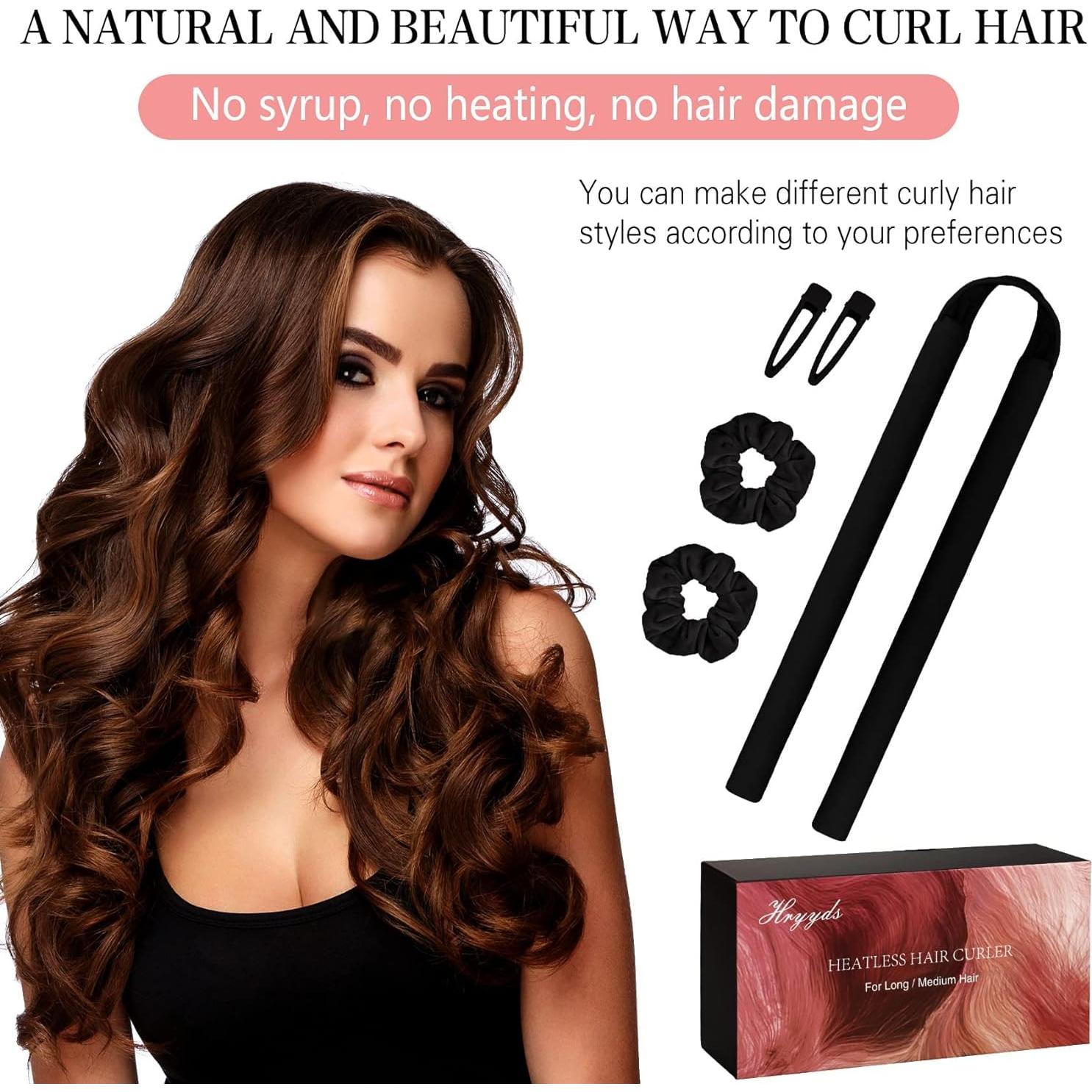 Rizador de Cabello Sin Calor HRYYDS - Diadema Terciopelo Negro