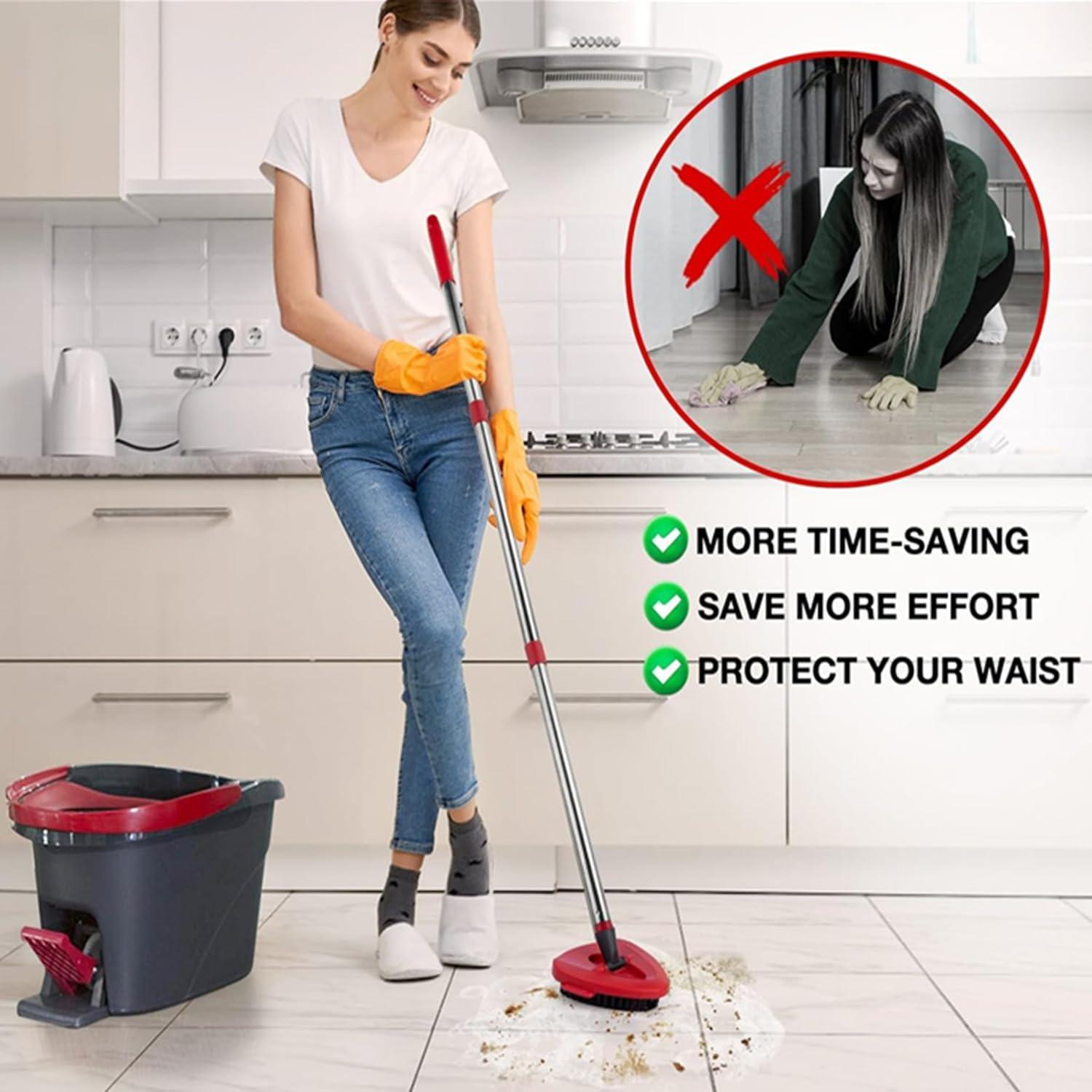 Cepillo de Fregar Giratorio NXING 2 Pcs Cerdas Duras 15.24 cm