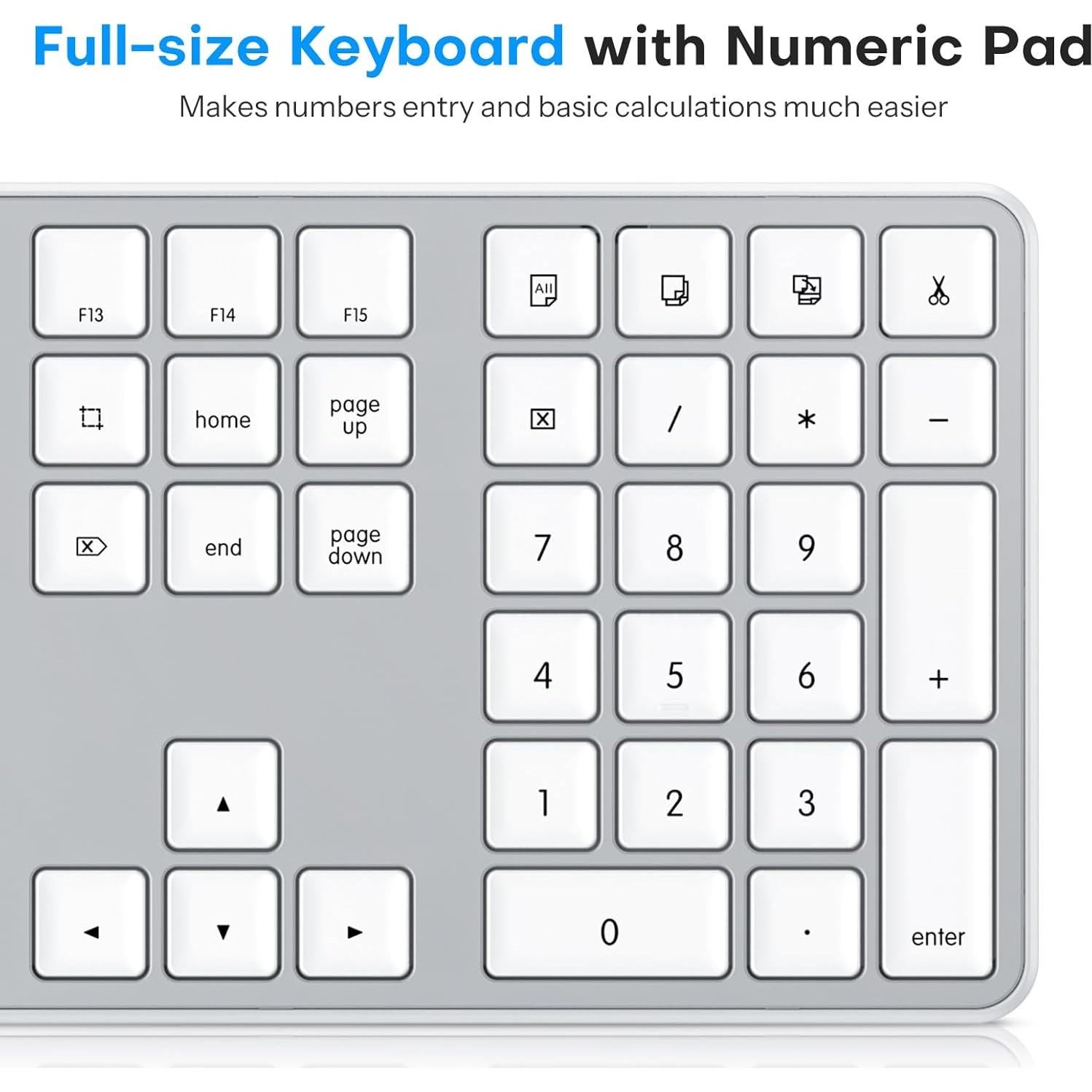 Teclado Con Cable OMOTON para Mac USB y Tipo-C Plata