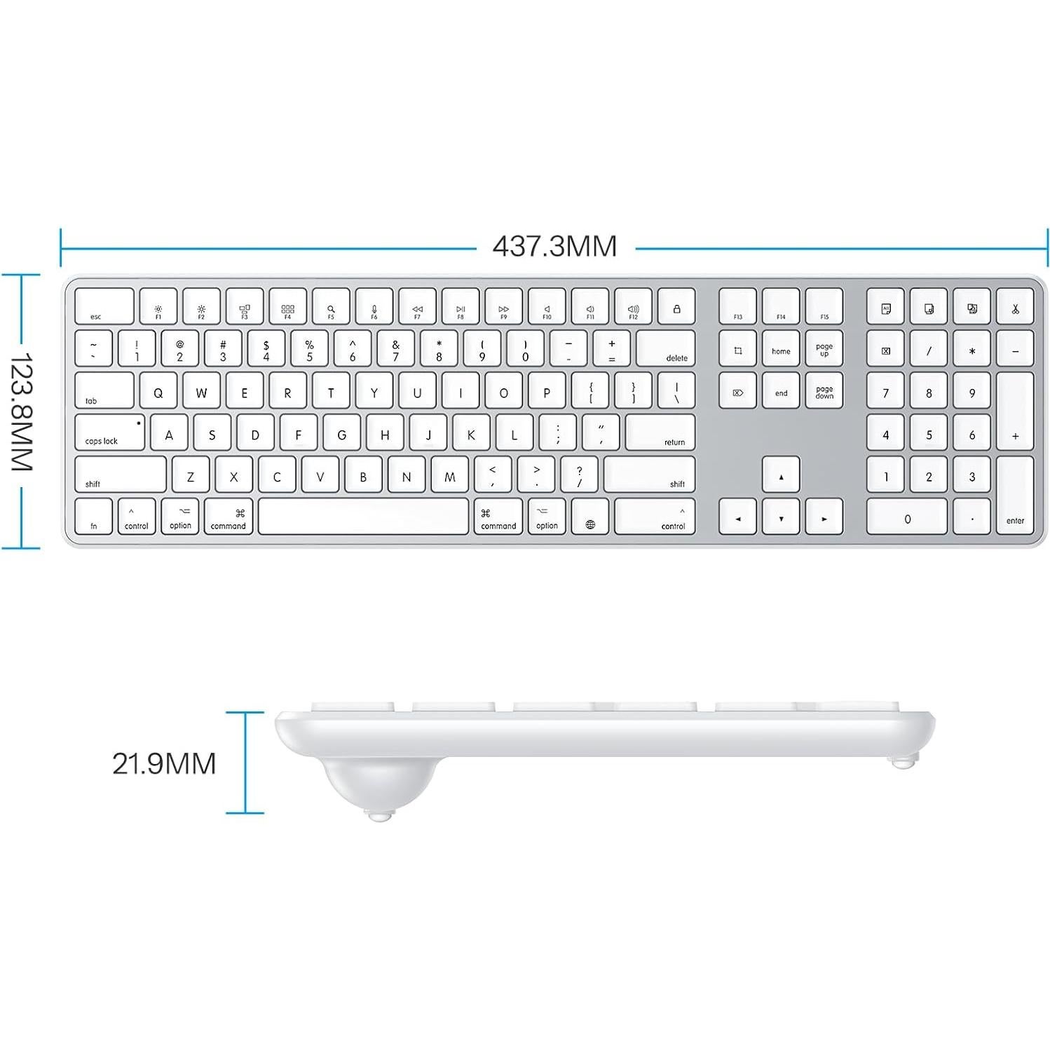 Teclado Con Cable OMOTON para Mac USB y Tipo-C Plata
