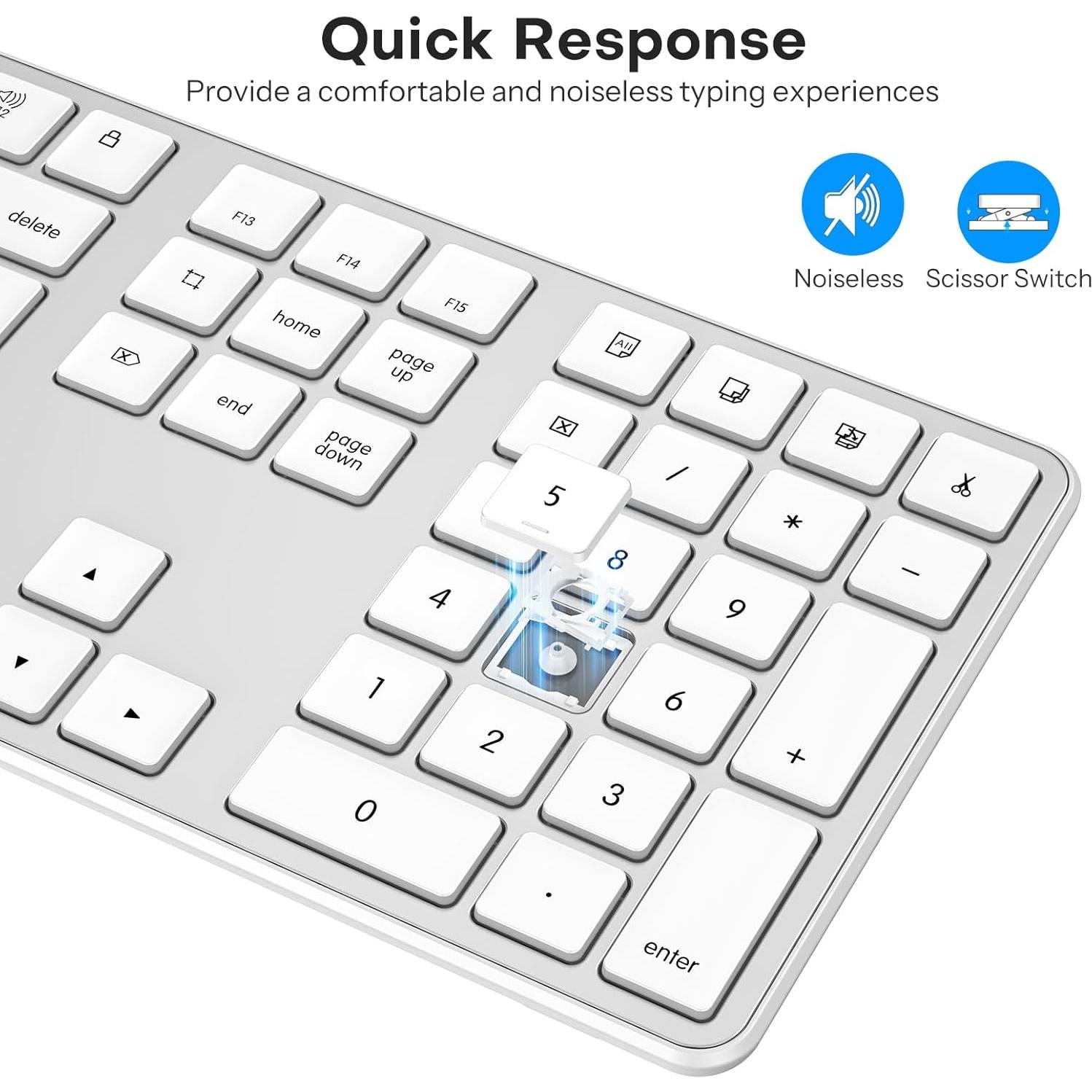 Teclado Con Cable OMOTON para Mac USB y Tipo-C Plata