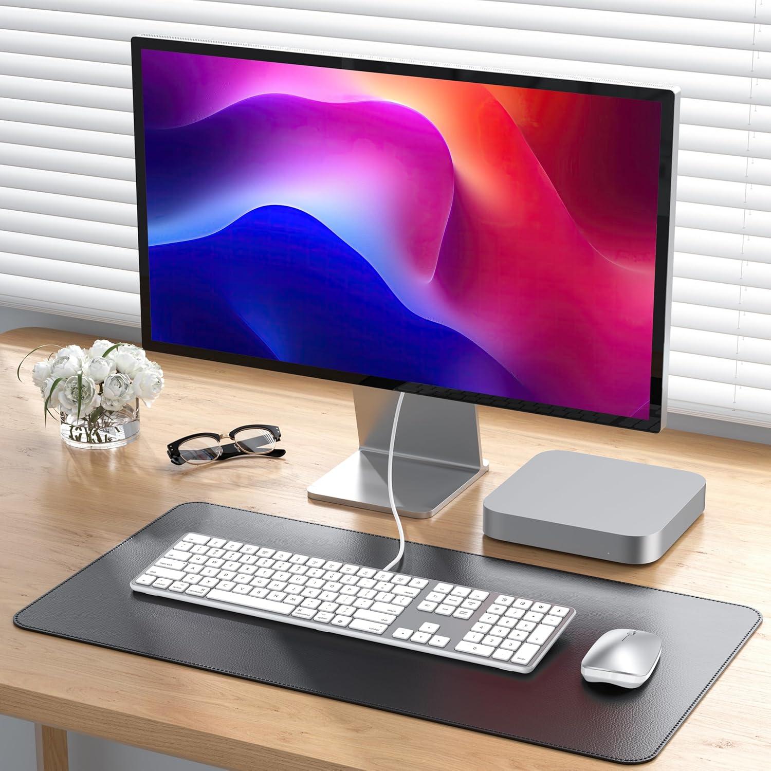 Teclado Con Cable OMOTON para Mac USB y Tipo-C Plata