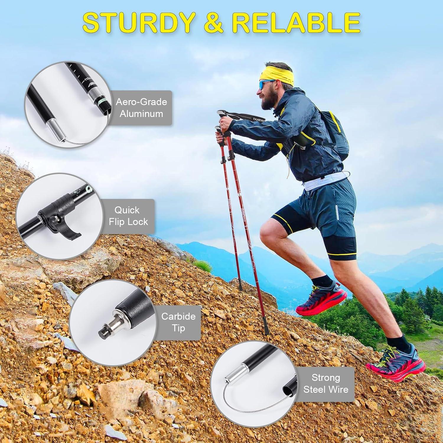 Bastones de Senderismo Ajustables DecorSea - Aluminio Plegables 134.62 cm