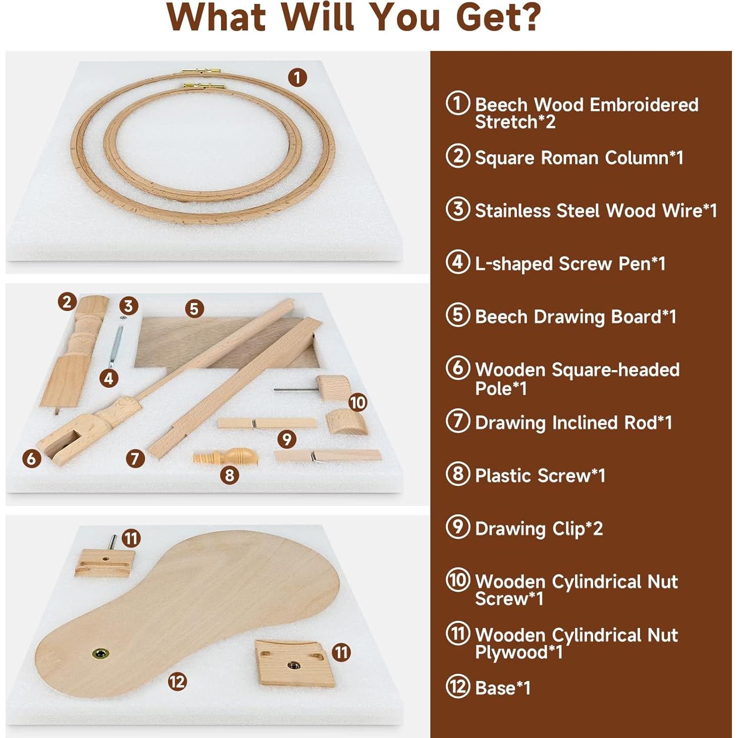 Soporte de Aro de Bordado embhand con 2 Aros de 15 y 20 cm