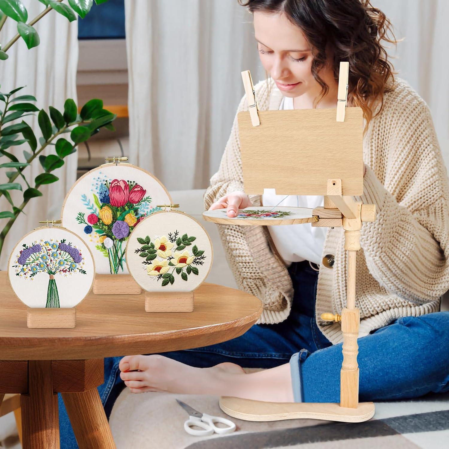 Soporte de Aro de Bordado embhand con 2 Aros de 15 y 20 cm