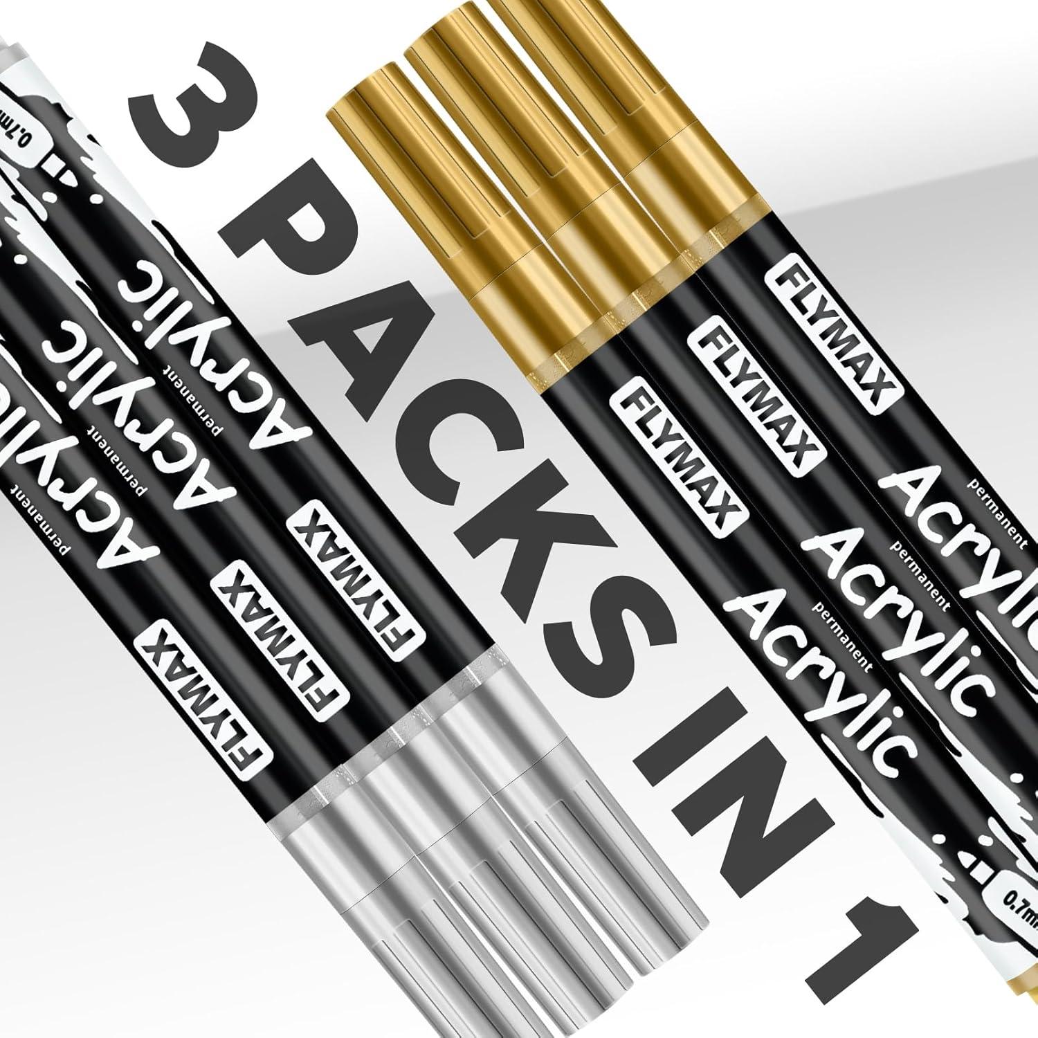 Marcadores Permanentes FLYMAX Negro 0.7mm Punta Fina 3 Unidades