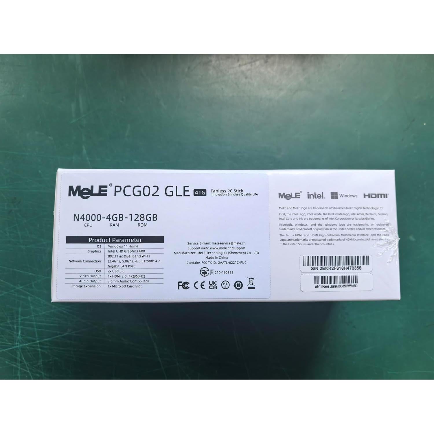Mini PC Stick MeLE PCG02 Celeron N4000 4GB 128GB 4K HDMI