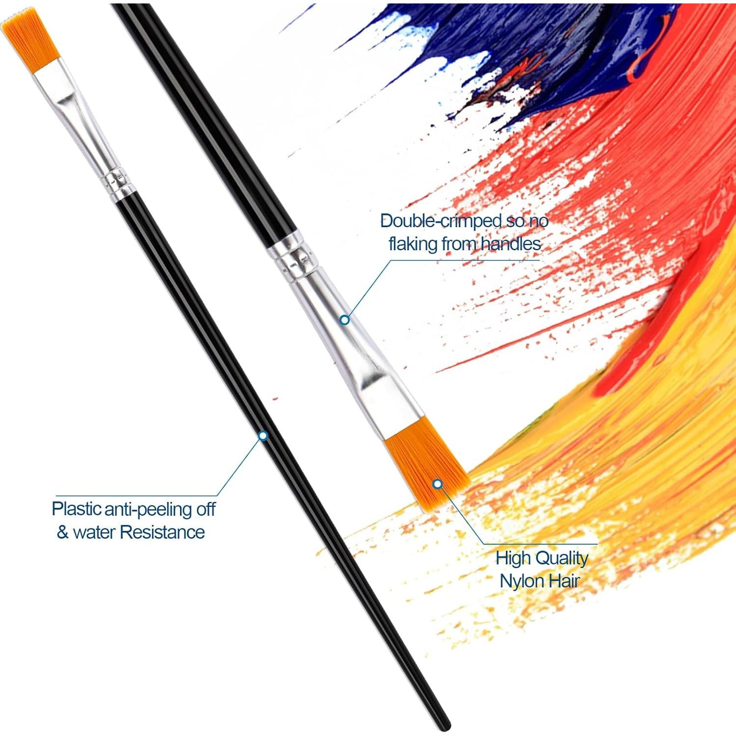 30 Pinceles para Pintura Acrílica DOMMARE - Nylon Negro