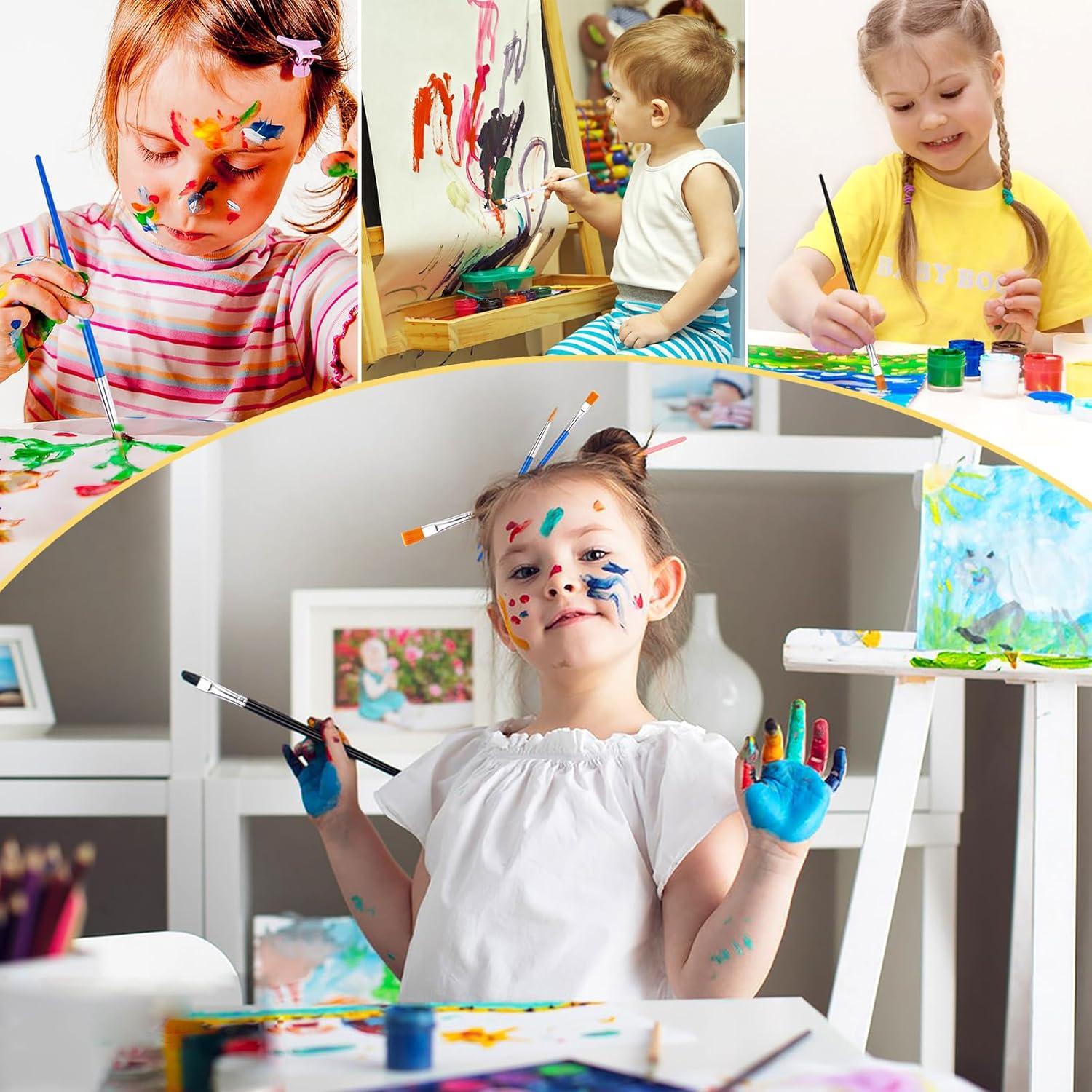 30 Pinceles para Pintura Acrílica DOMMARE - Nylon Negro