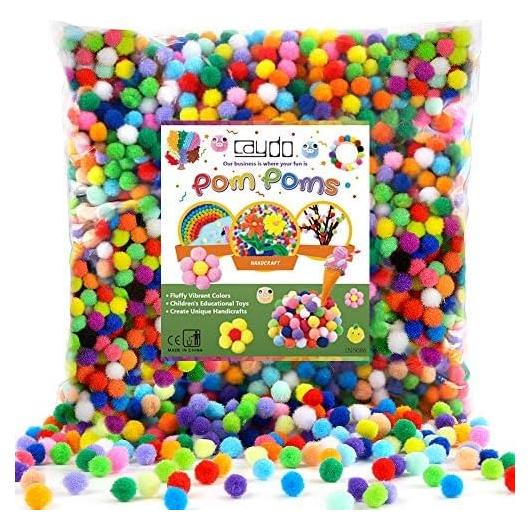 Pompones Multicolores Caydo 1200 Piezas 1cm para Manualidades