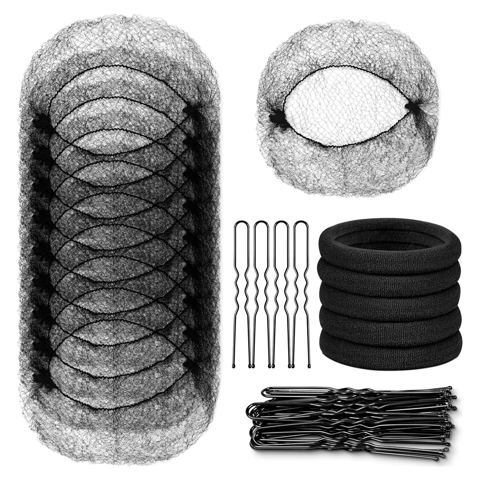 Redes de Cabello Malla Elástica TsMADDTs - 30 Unidades Negras