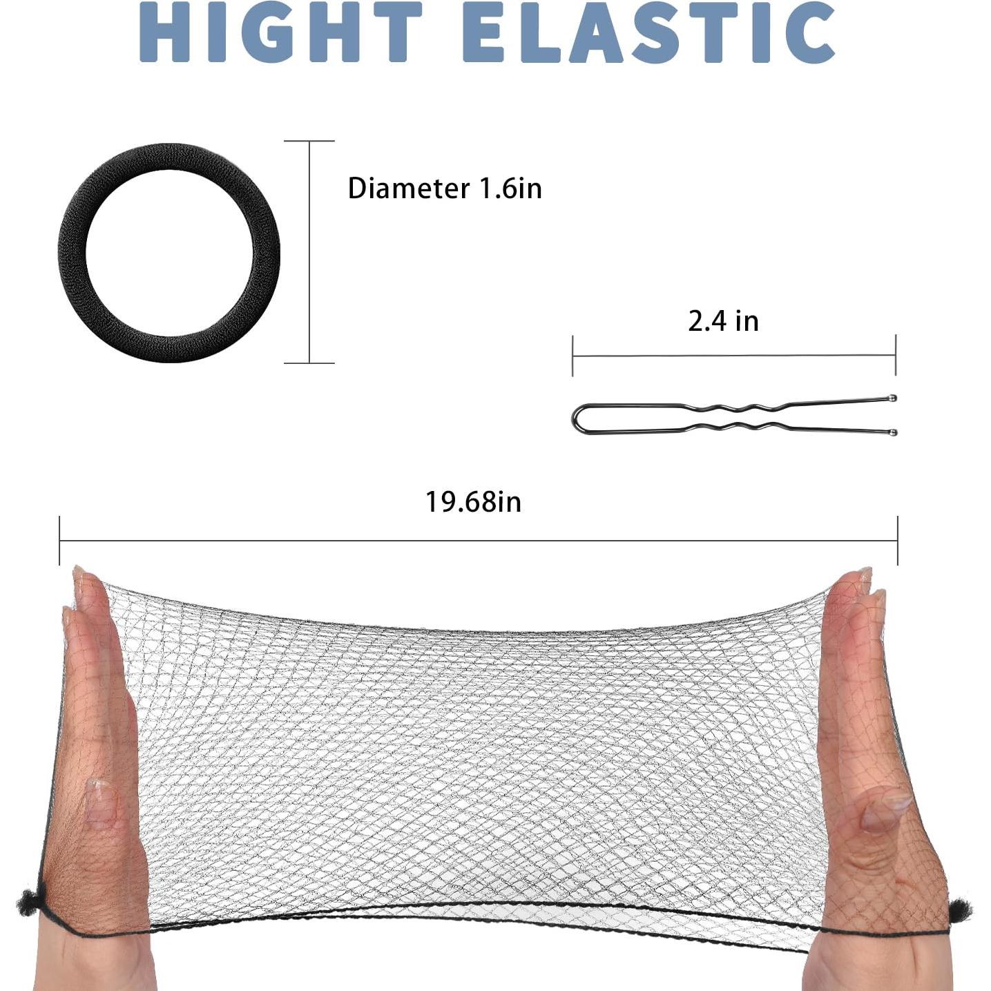 Redes de Cabello Malla Elástica TsMADDTs - 30 Unidades Negras