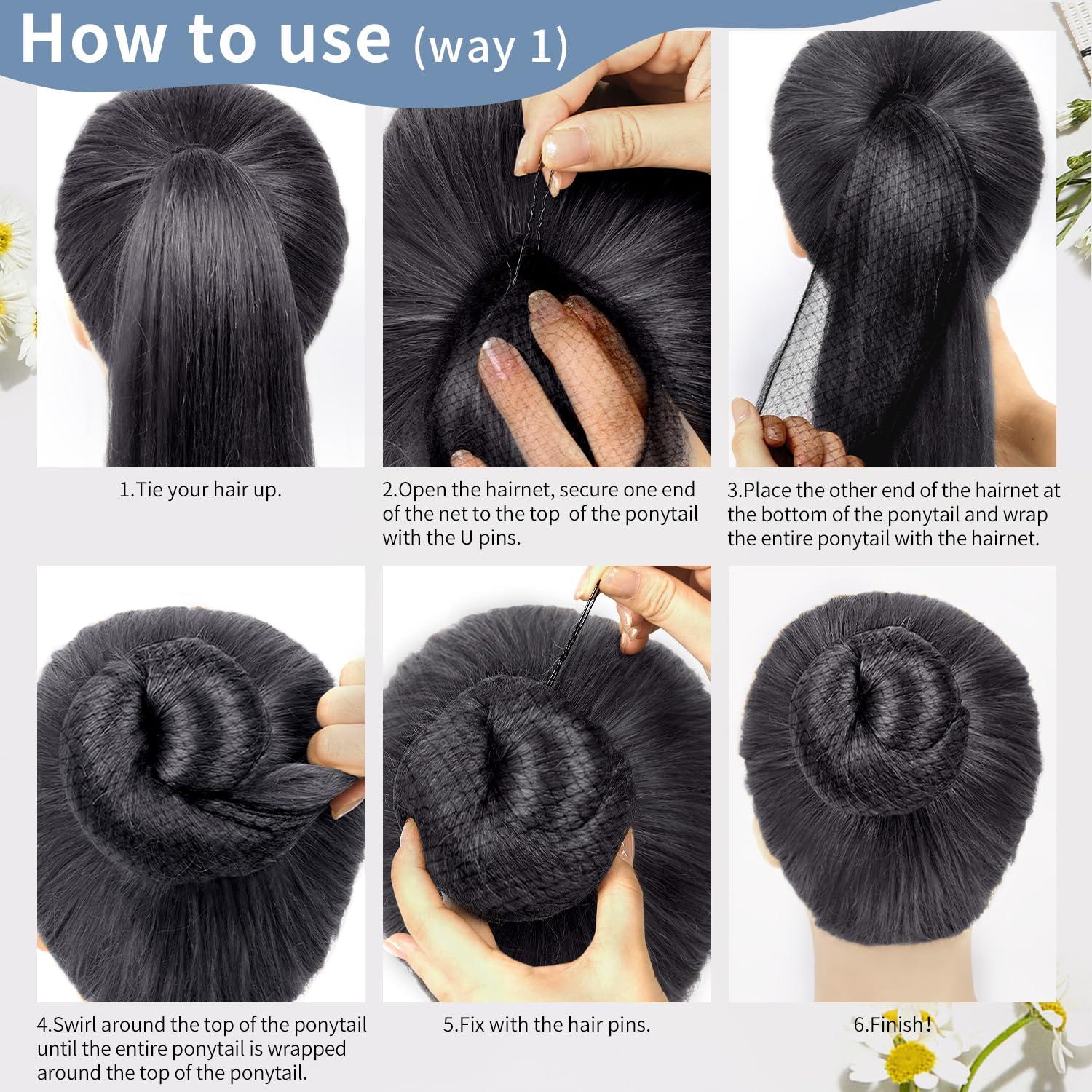 Redes de Cabello Malla Elástica TsMADDTs - 30 Unidades Negras