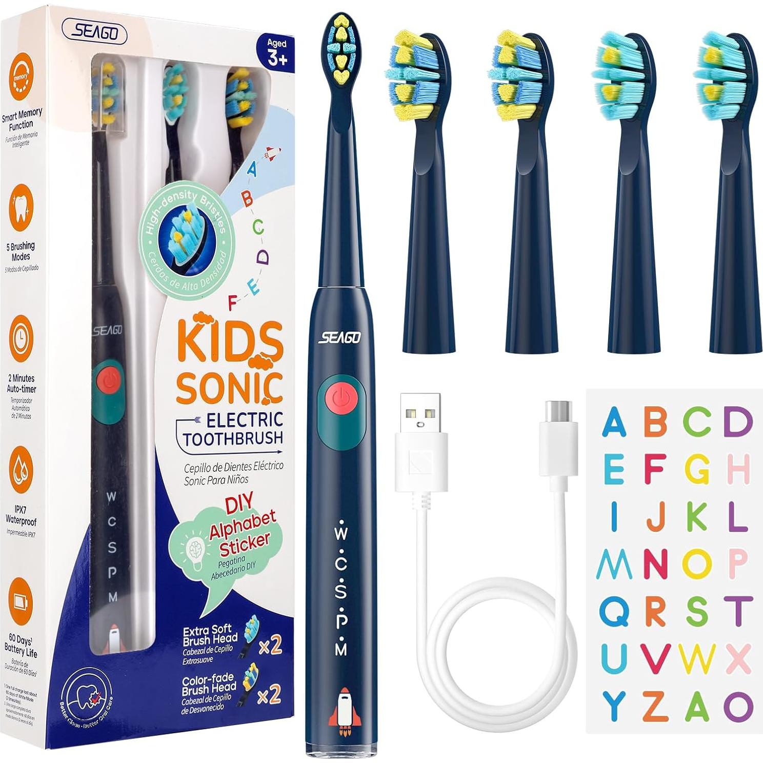 Cepillo de Dientes Eléctrico SEAGO SG-2303 Marino para Niños