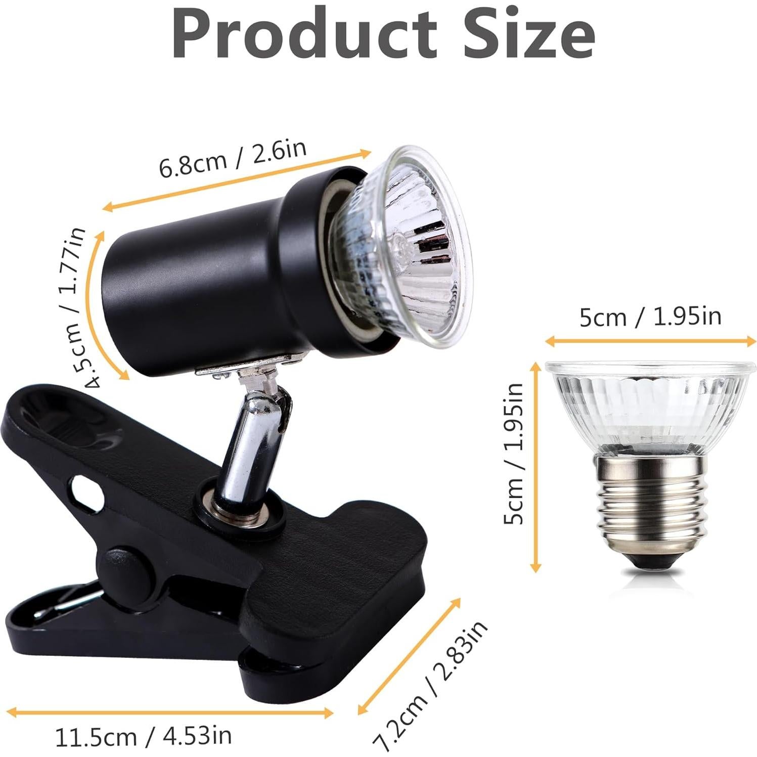 Lámpara de Calor para Reptiles PewinGo 50W UVA UVB