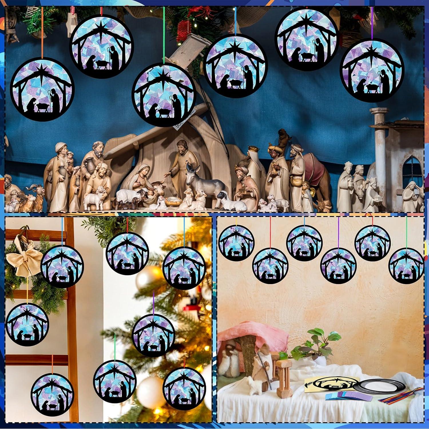 Kit de Manualidades Navidad Eersida 32 Suncatchers Papel de Seda