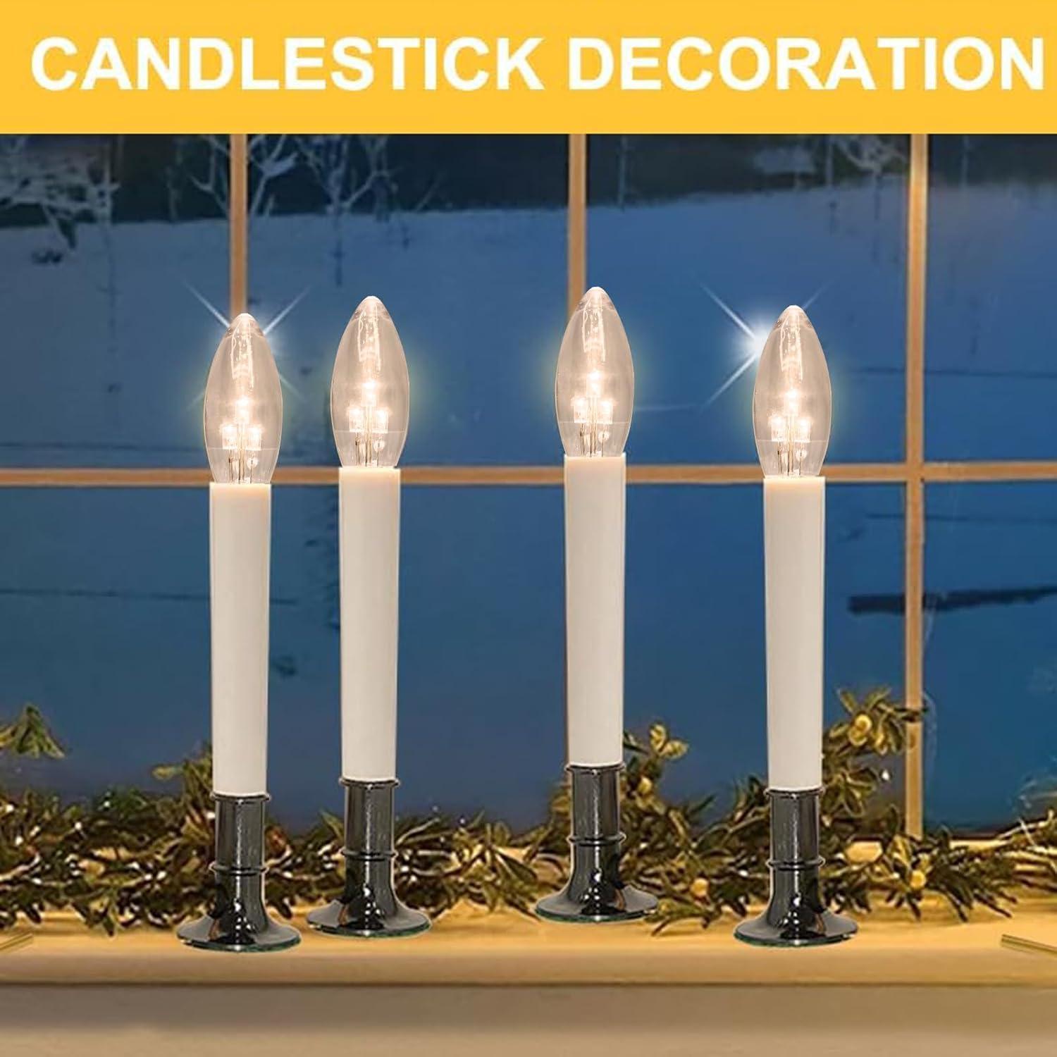 Paquete de 6 Bombillas LED C26 E12 3V Luz Blanca Cálida