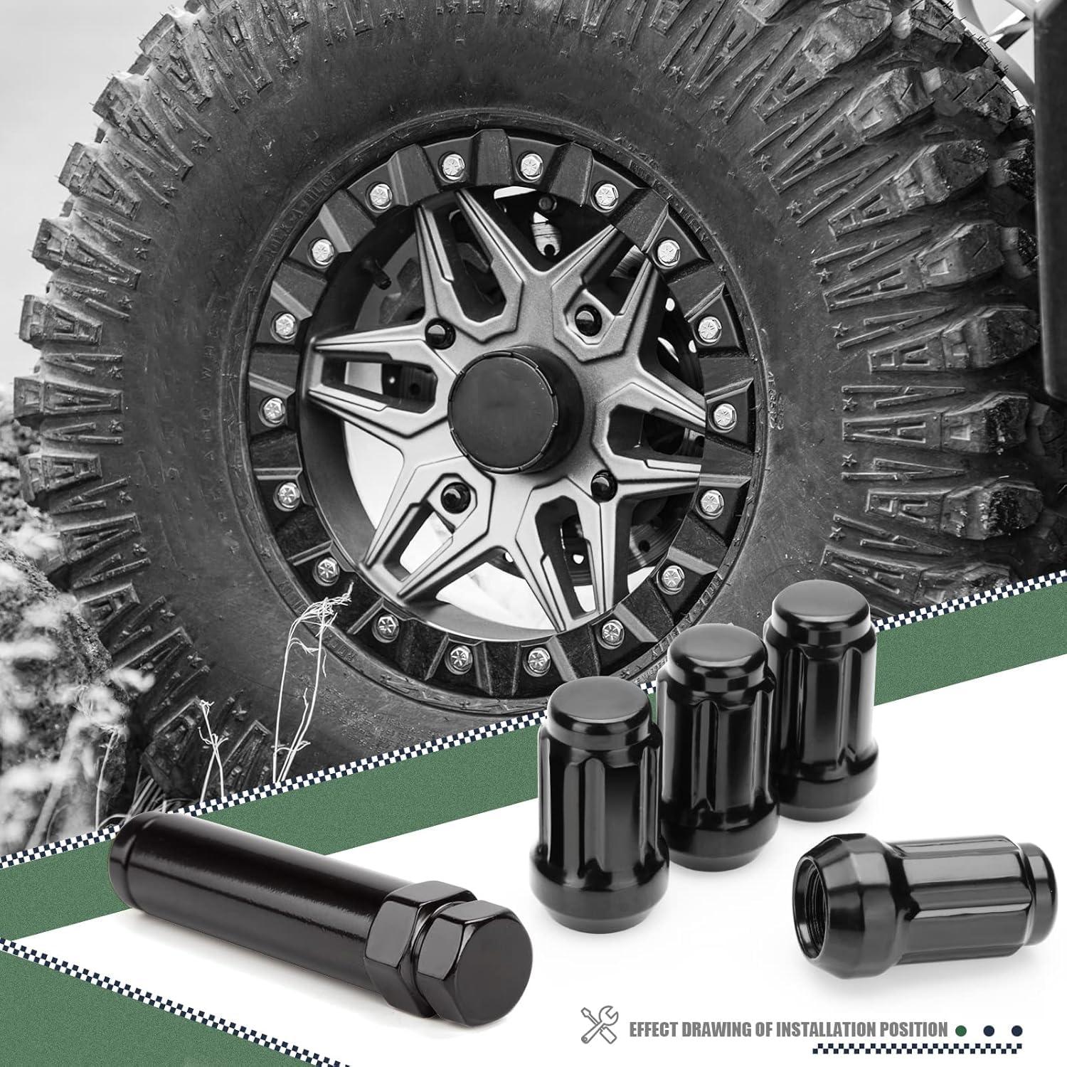 Tuercas de Rueda ATV Glorider 3/8-24, Paquete de 16, Asiento Cónico