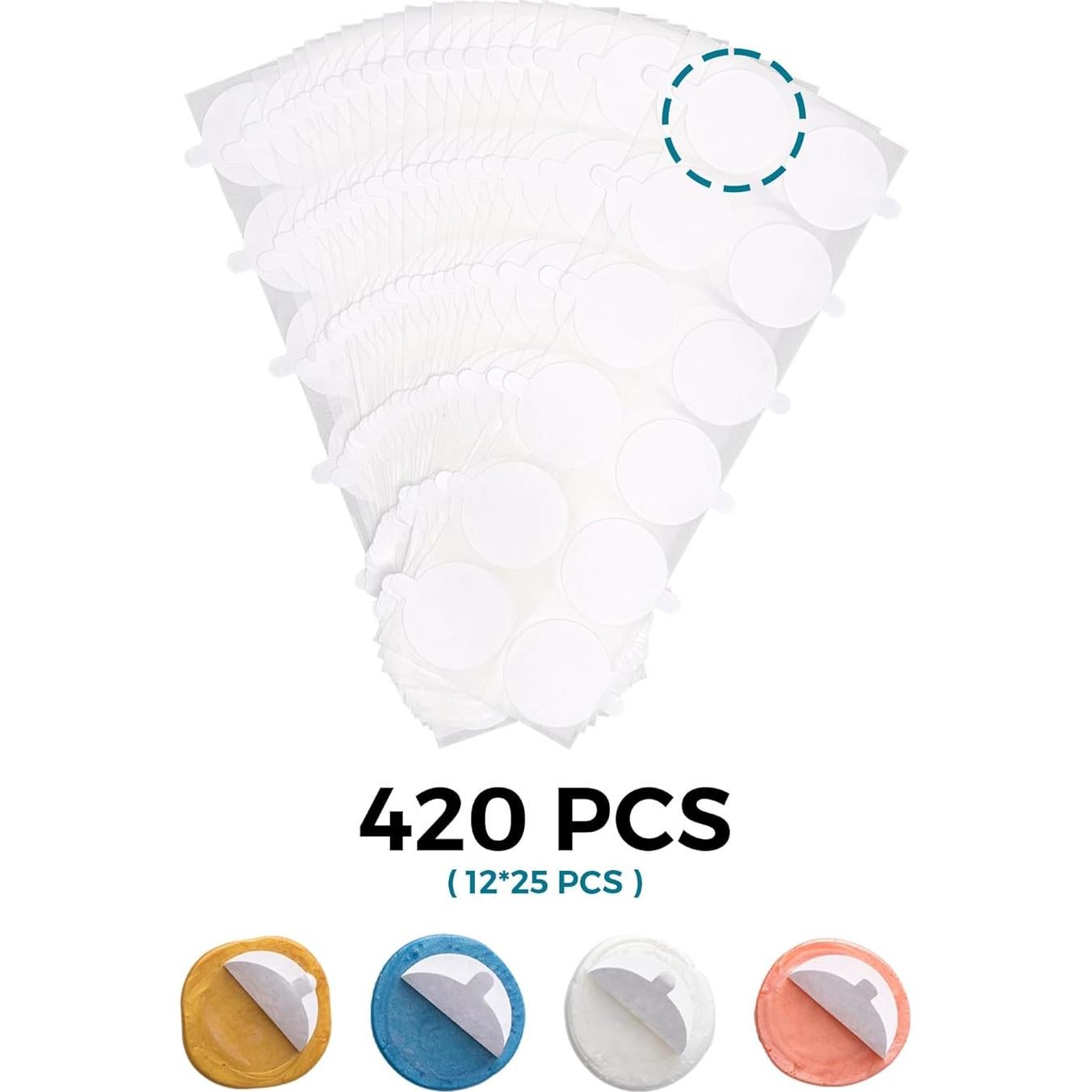 360 Puntos Adhesivos Doble Cara Landvidi 2.54cm para Sellos de Cera