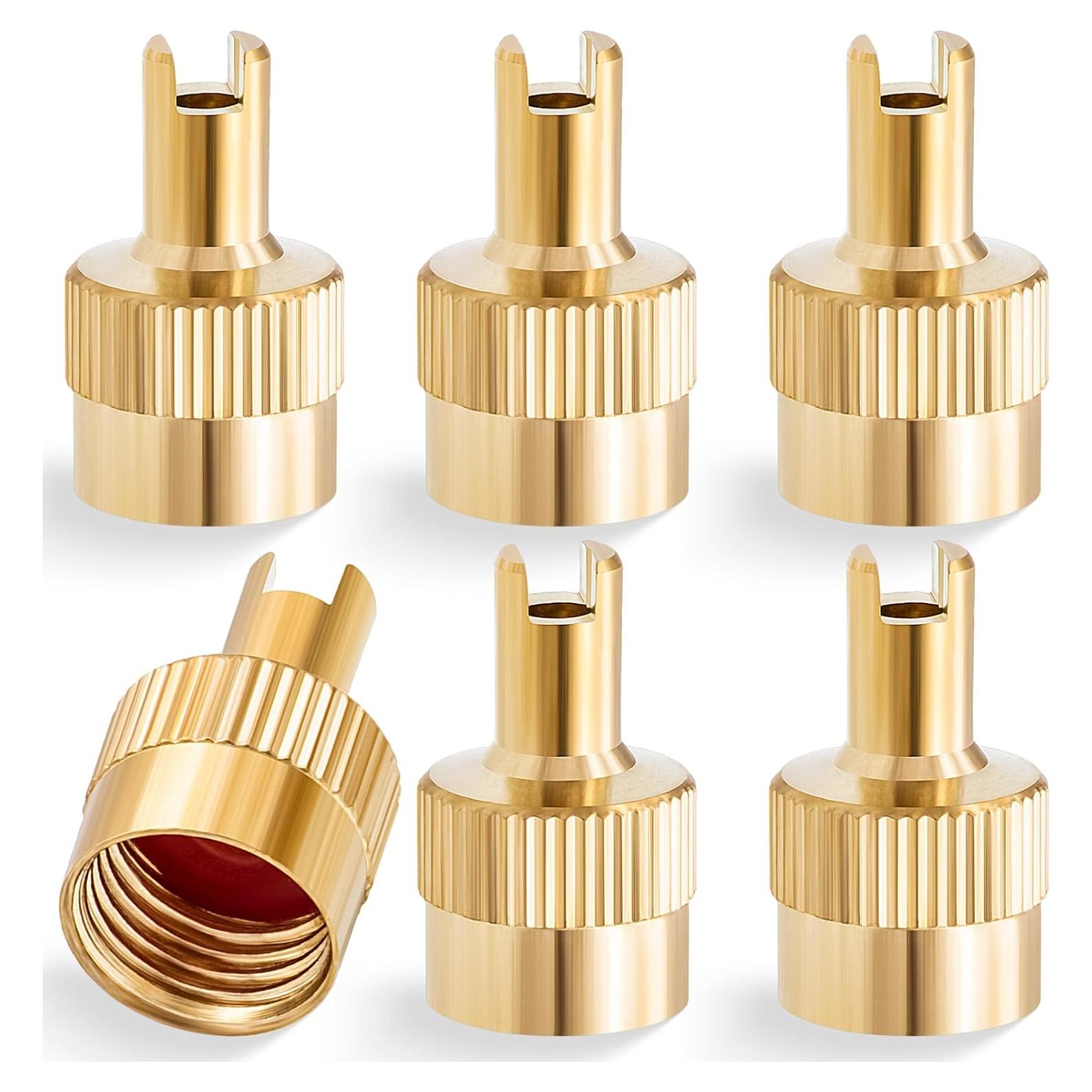 6 Tapones de Válvula de Neumático MEAJOO Oro Universal