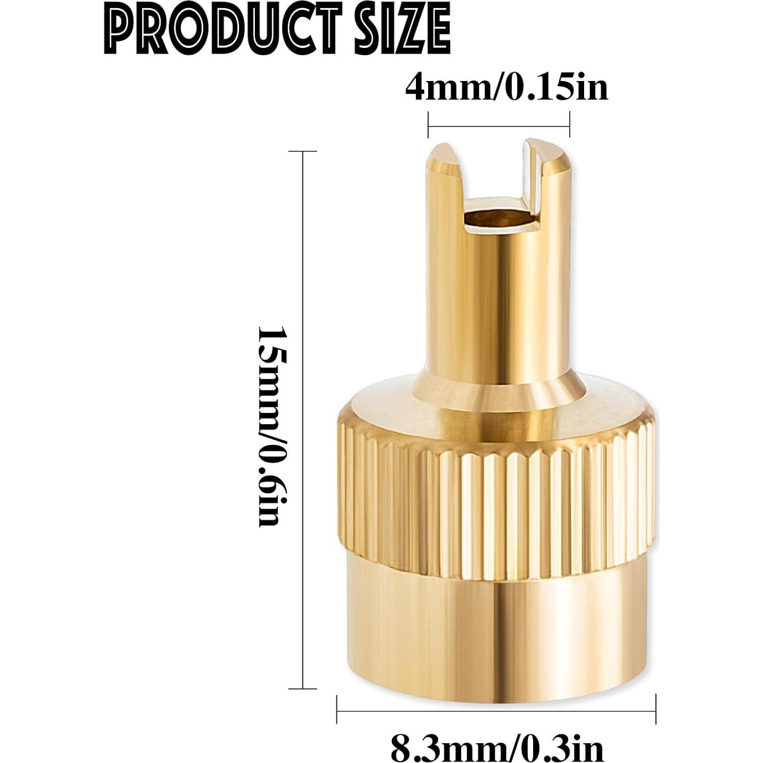 6 Tapones de Válvula de Neumático MEAJOO Oro Universal