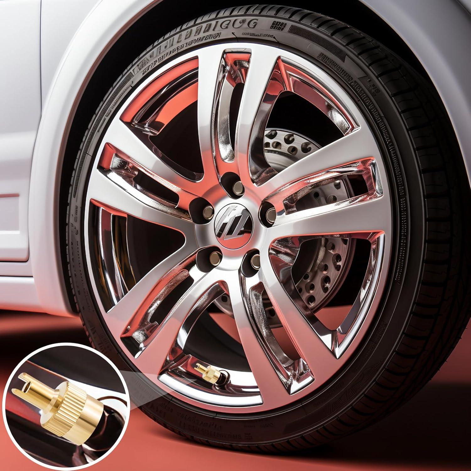 6 Tapones de Válvula de Neumático MEAJOO Oro Universal