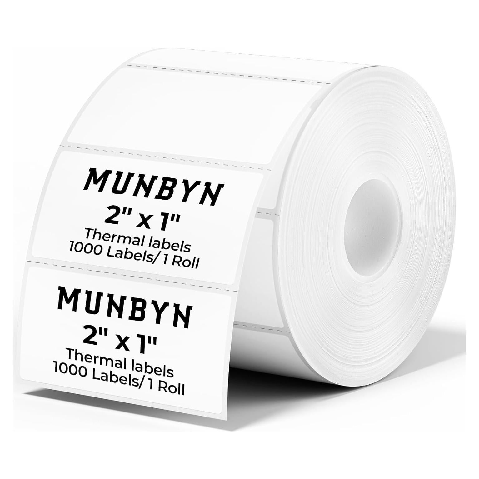 Etiquetas Térmicas MUNBYN 50,8x25,4mm 1000 Hojas Rollo