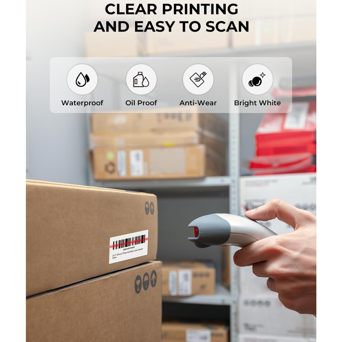 Etiquetas Térmicas MUNBYN 50,8x25,4mm 1000 Hojas Rollo