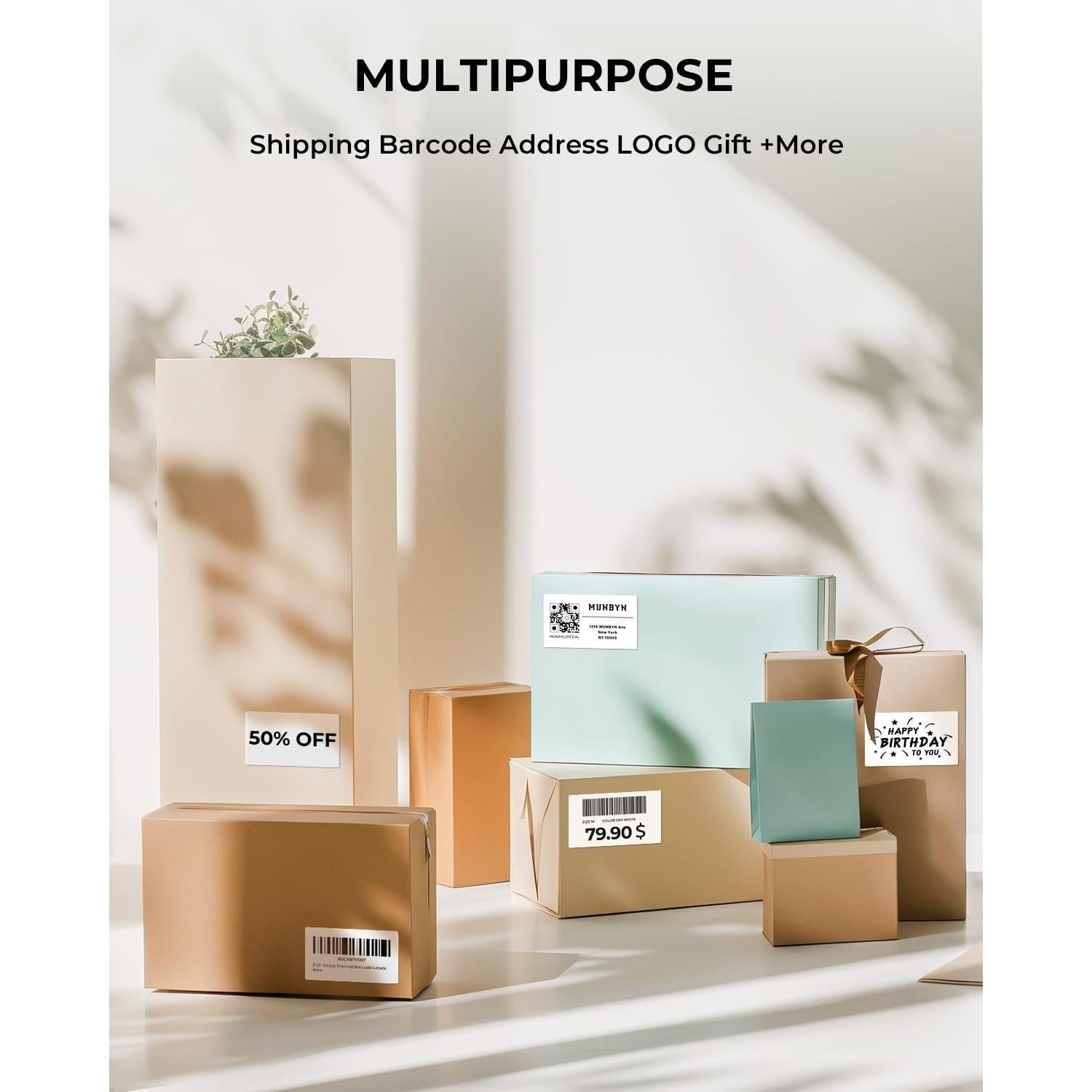 Etiquetas Térmicas MUNBYN 50,8x25,4mm 1000 Hojas Rollo