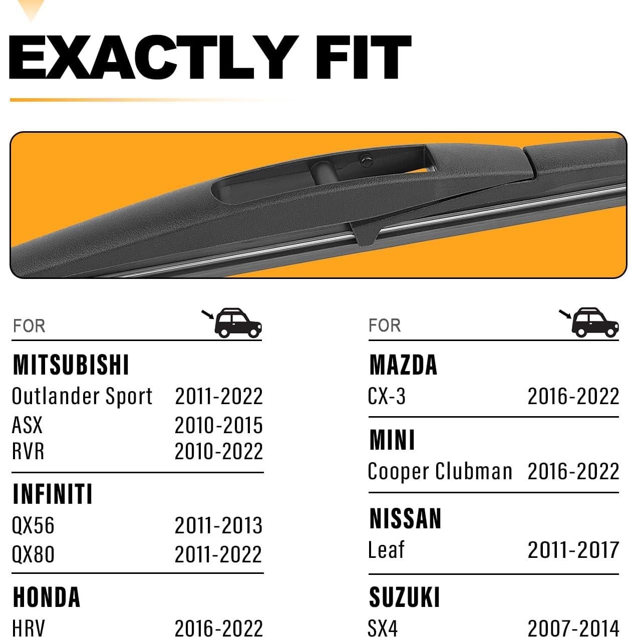 Hoja Limpiaparabrisas Trasero AUTOBOO 25.4 cm para Honda y Mitsubishi