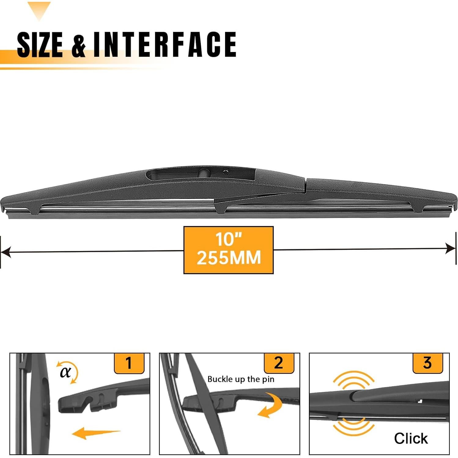 Hoja Limpiaparabrisas Trasero AUTOBOO 25.4 cm para Honda y Mitsubishi