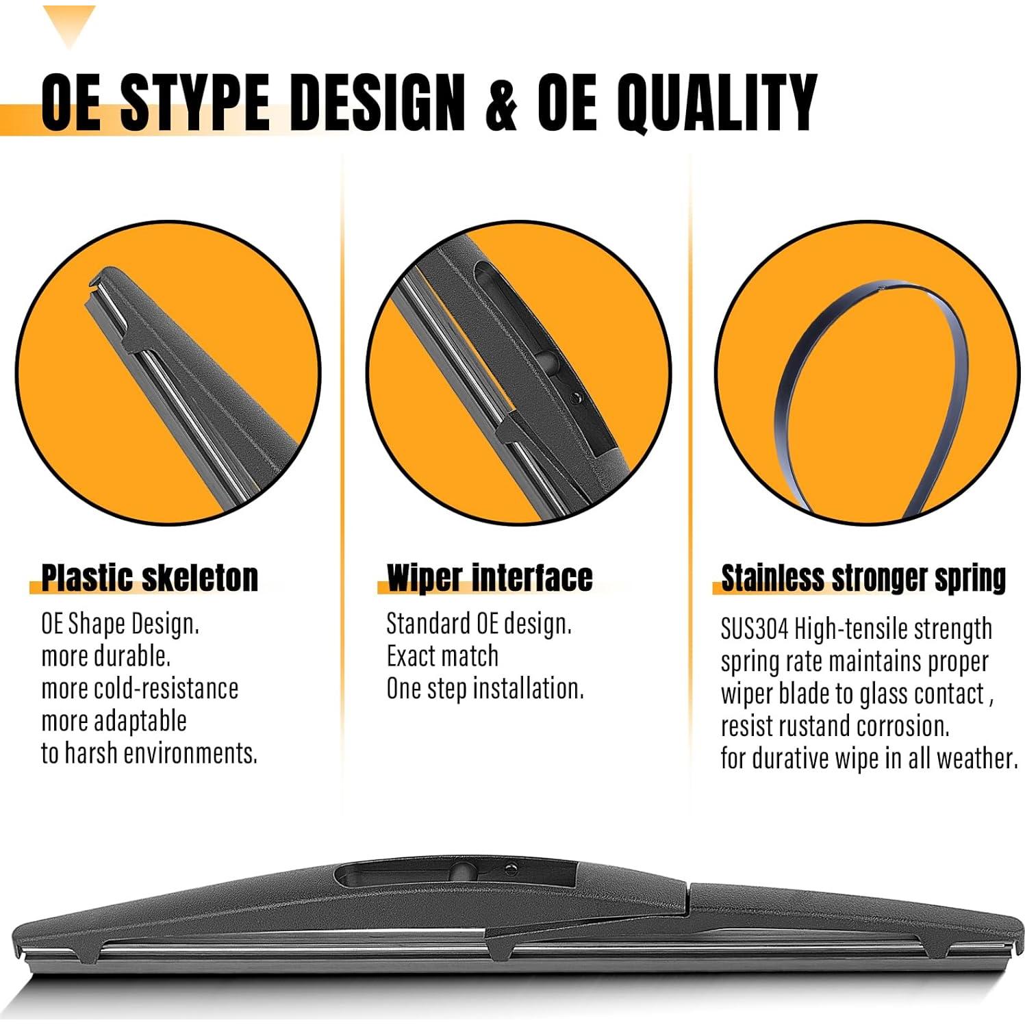 Hoja Limpiaparabrisas Trasero AUTOBOO 25.4 cm para Honda y Mitsubishi