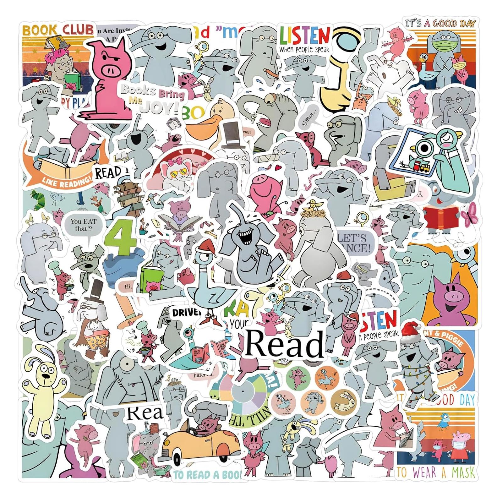 120 Calcomanías Impermeables YUYIYULE Elefante Caricatura