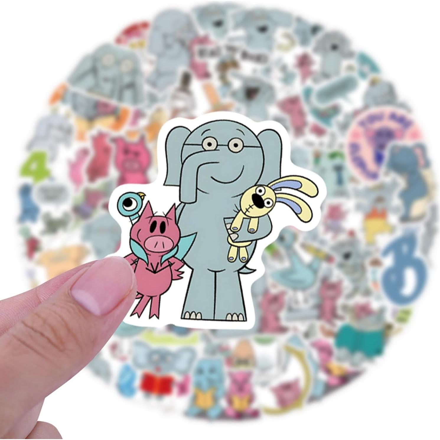 120 Calcomanías Impermeables YUYIYULE Elefante Caricatura