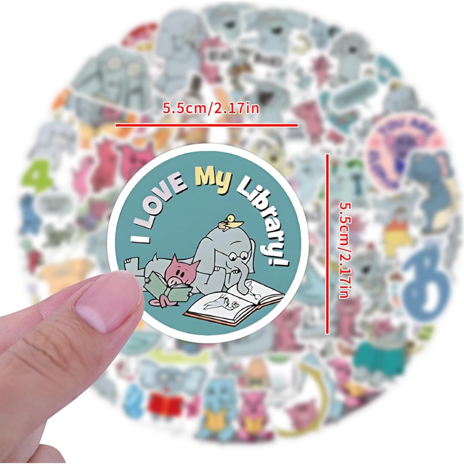 120 Calcomanías Impermeables YUYIYULE Elefante Caricatura