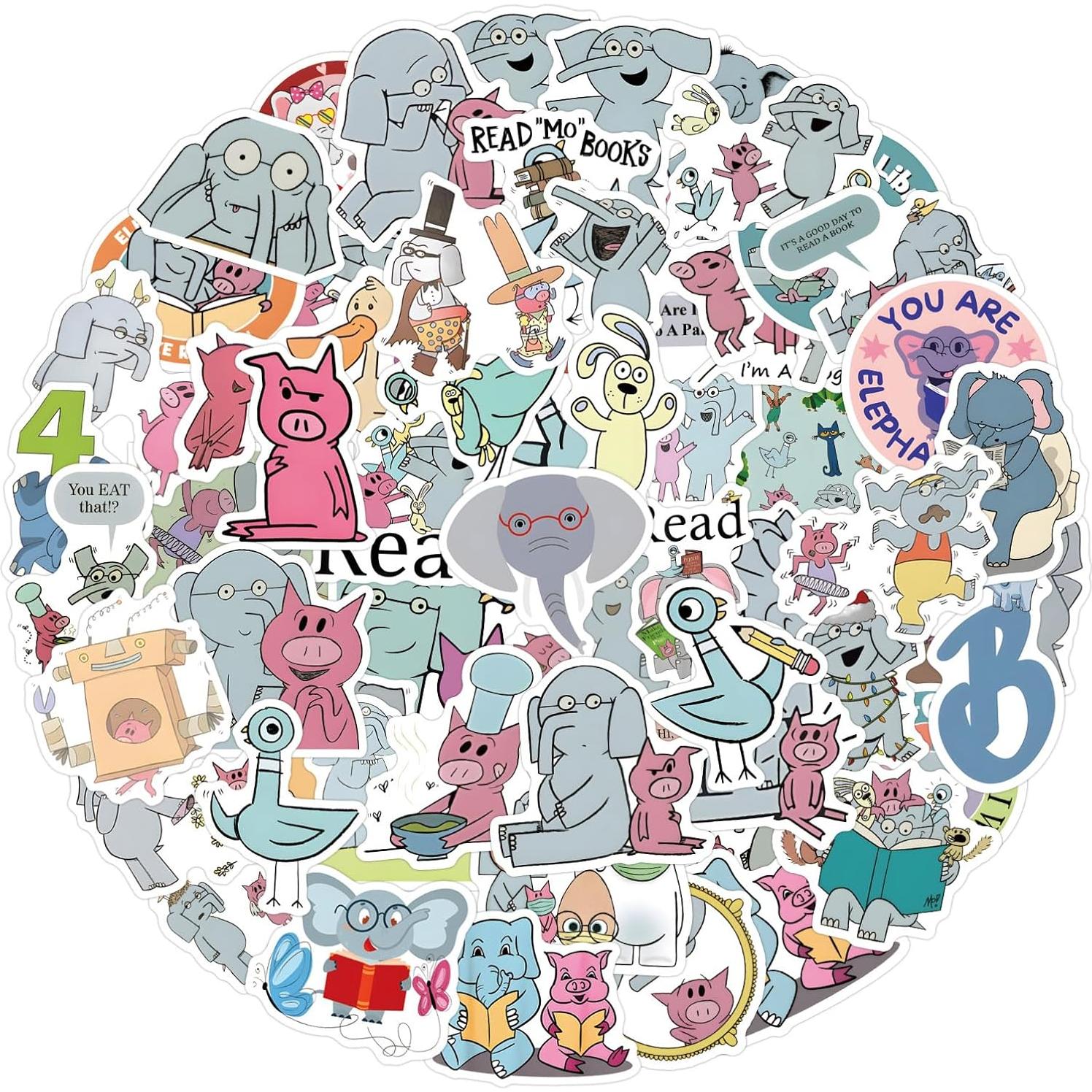 120 Calcomanías Impermeables YUYIYULE Elefante Caricatura